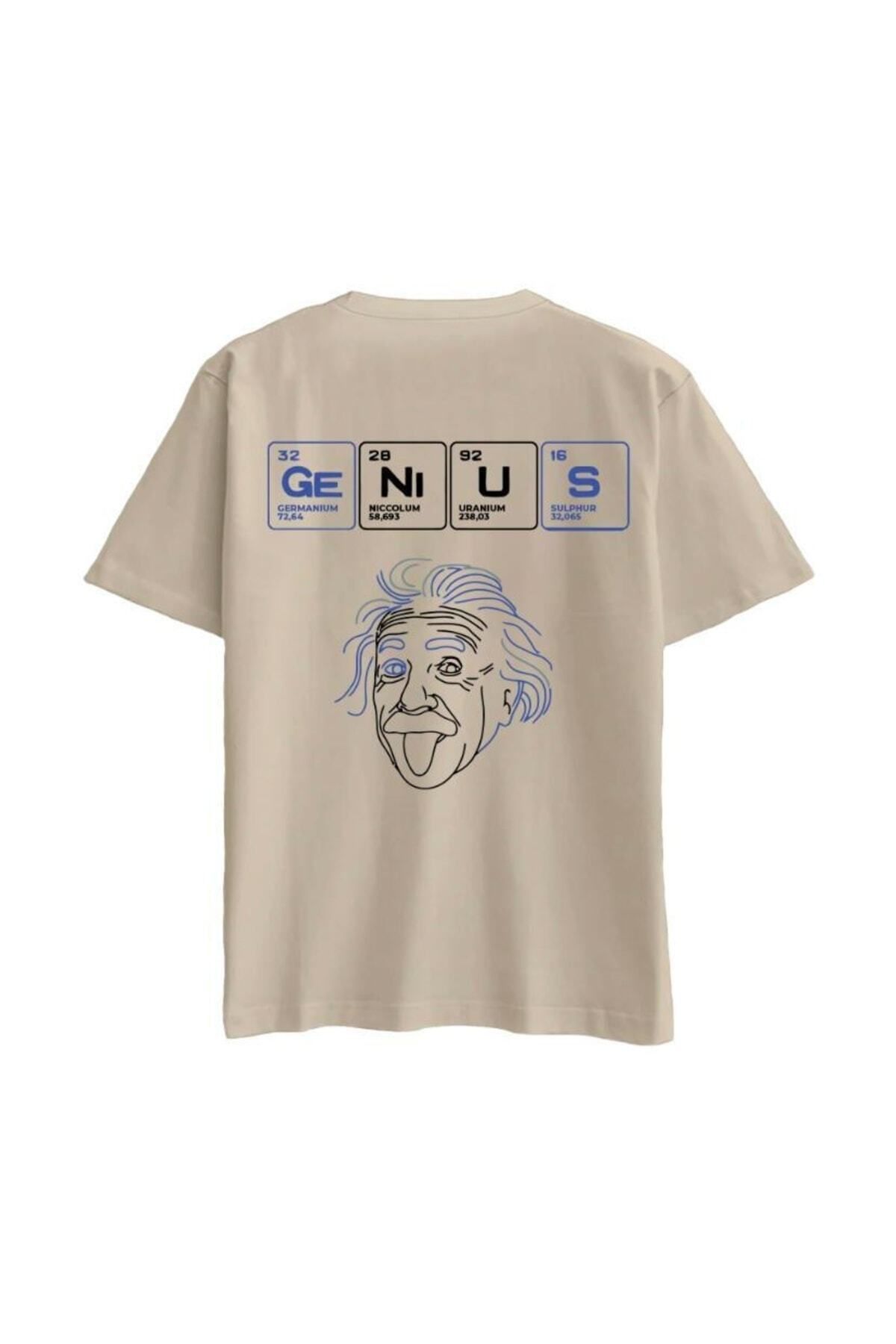 Pisa Art Genius Baskılı Oversize T-shirt