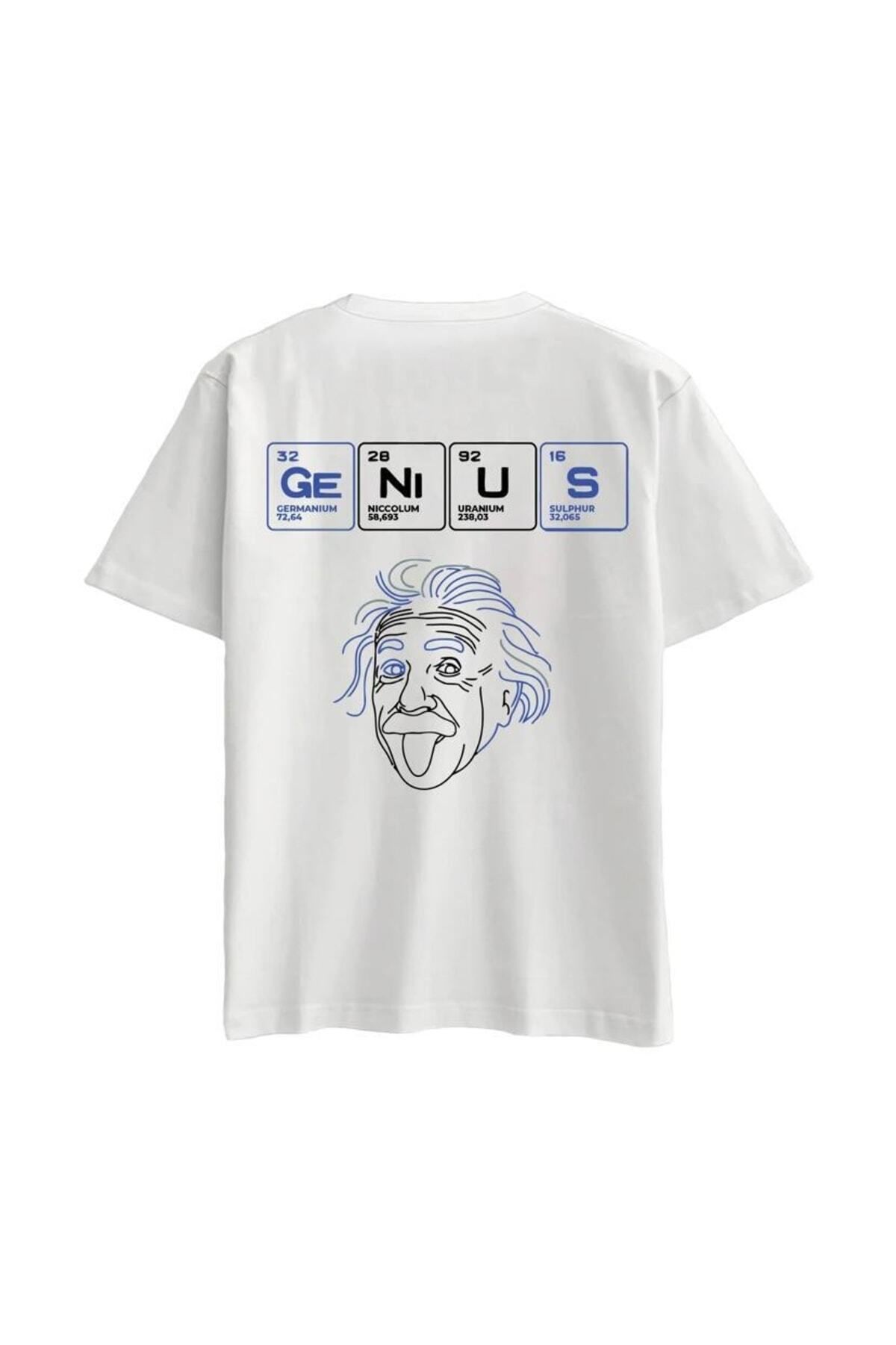 Pisa Art - Genius Baskılı Oversize T-shirt