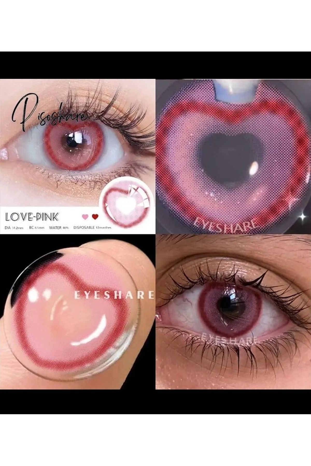 Eyeshop COSPLAY LENS SWEETYLOVE PİNG KULANIM SURESİ 12 AY