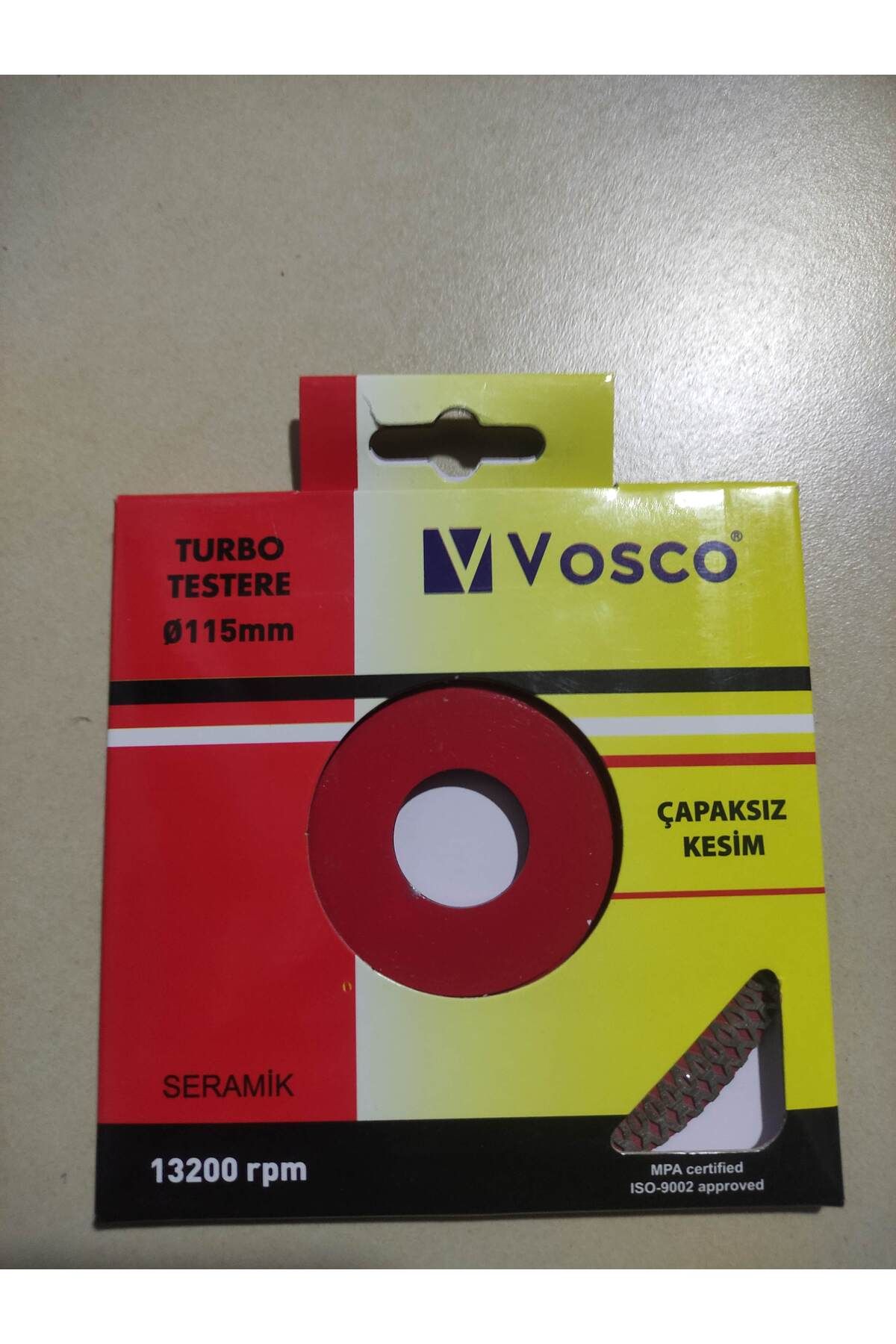 vosco 115X1.2X22.23 MM  MM TURBO KANALLI SERAMİK KESİCİ ÇAPAKSIZ KESİM YAPAR 1.2 MM İNCELİKTE