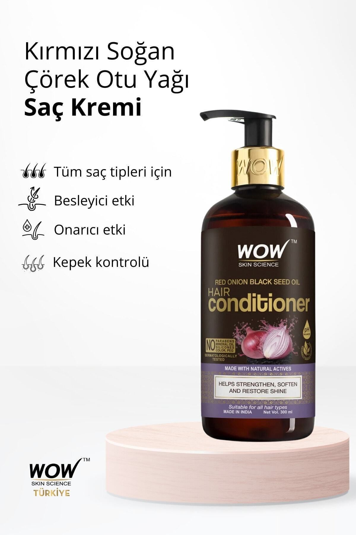 WOW Skin Science-Red Onion Conditioner - 92.% Natural Content - pH Balancing Hair Loss Control and Hair Growth 300ml 2