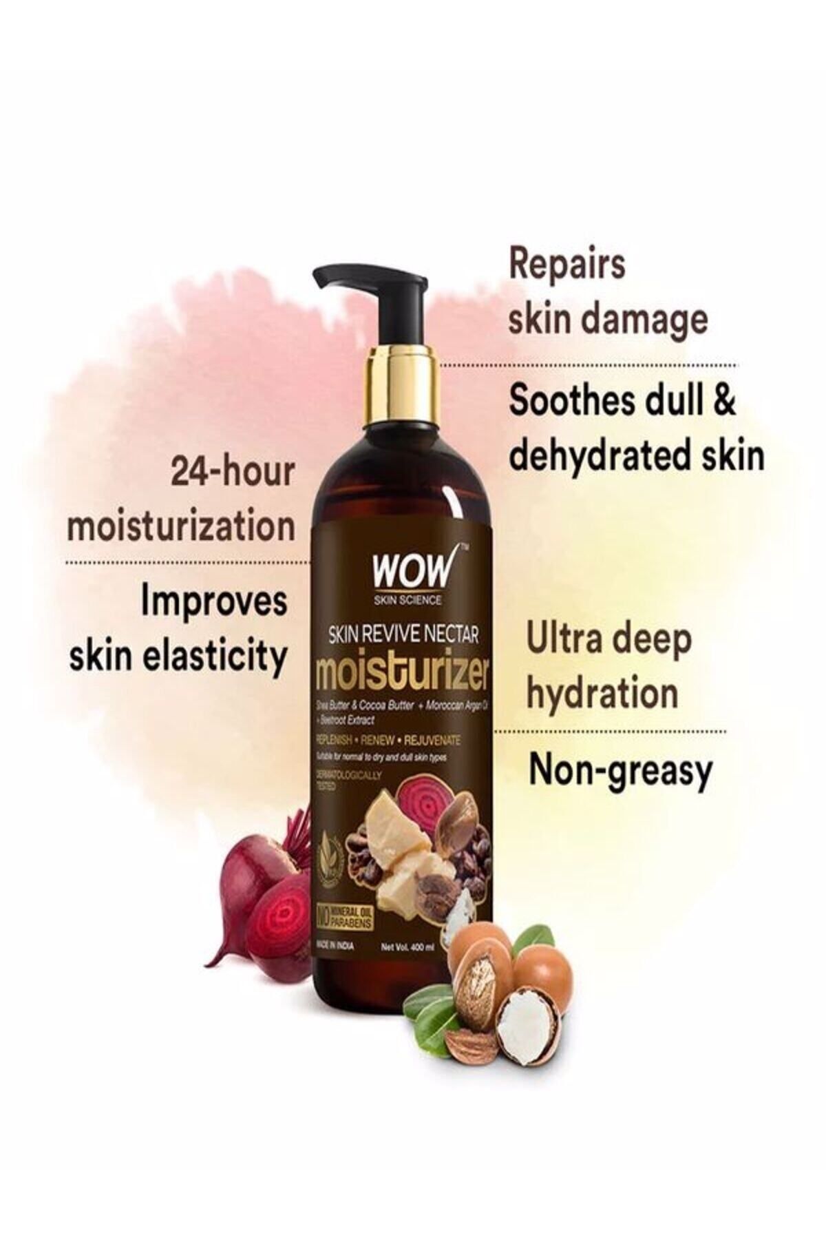 WOW Skin Science-Skin Revitalizing Nectar Moisturizer, 91.5% Natural Ingredient-Deep Moisturizer, 400ml 5