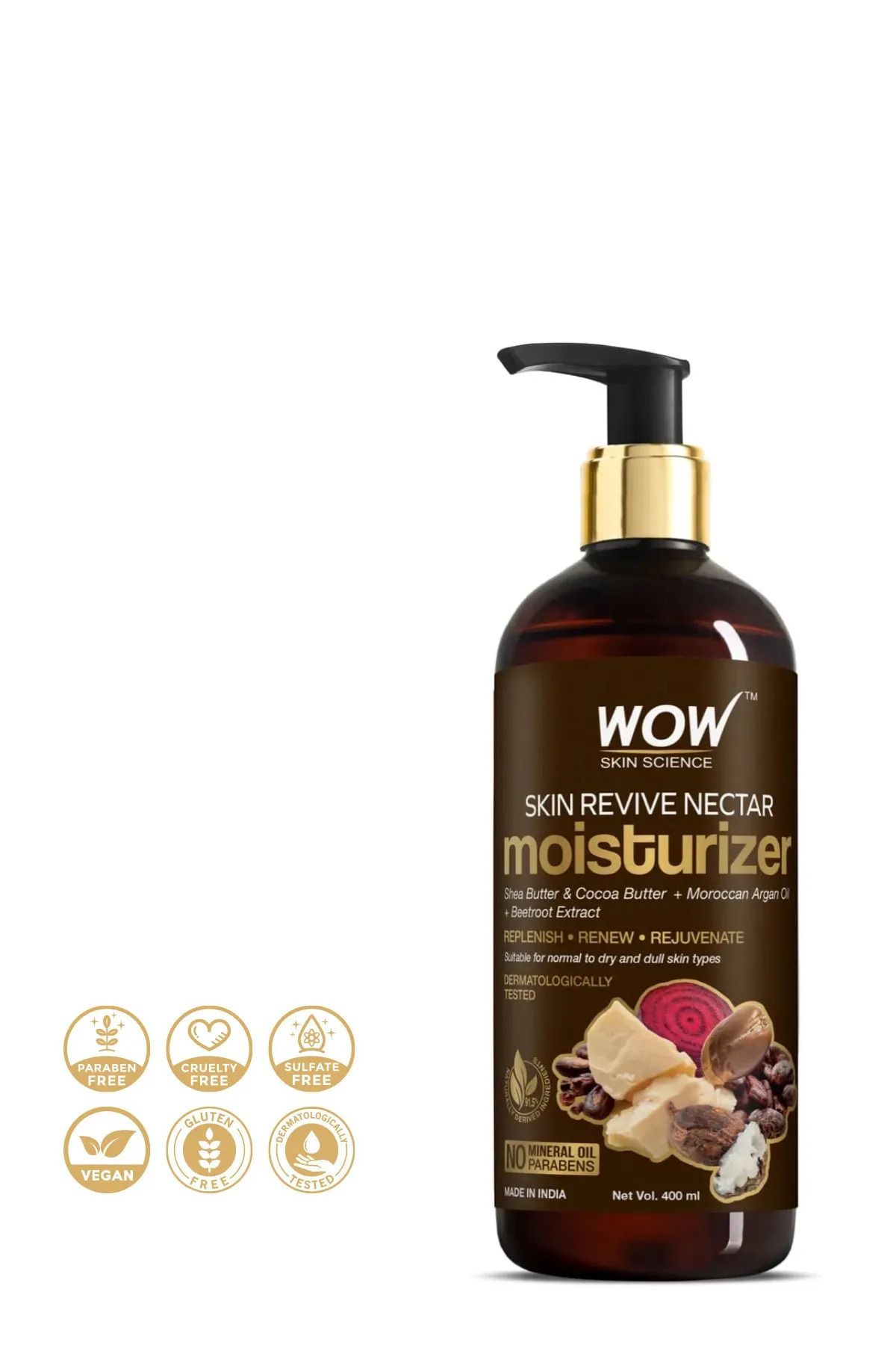 WOW Skin Science-Skin Revitalizing Nectar Moisturizer, 91.5% Natural Ingredient-Deep Moisturizer, 400ml 1