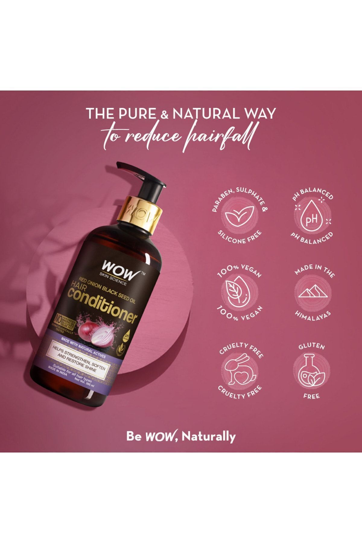 WOW Skin Science-Red Onion Conditioner - 92.% Natural Content - pH Balancing Hair Loss Control and Hair Growth 300ml 6