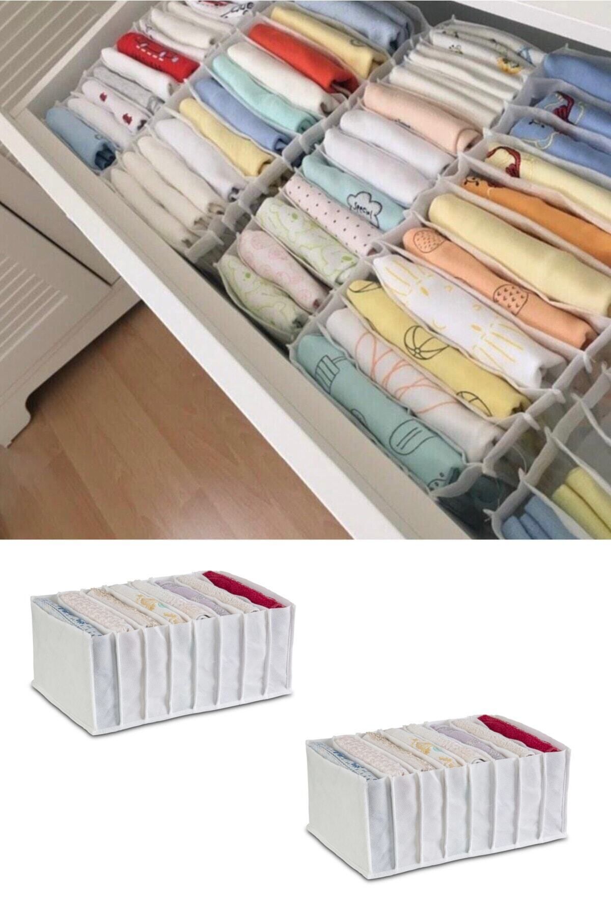 Serstil 2 Adet - Xlarge 8 Gözlü Çekmece Dolap Içi Düzenleyici Akardiyon Organizer 31 X 36 X 12