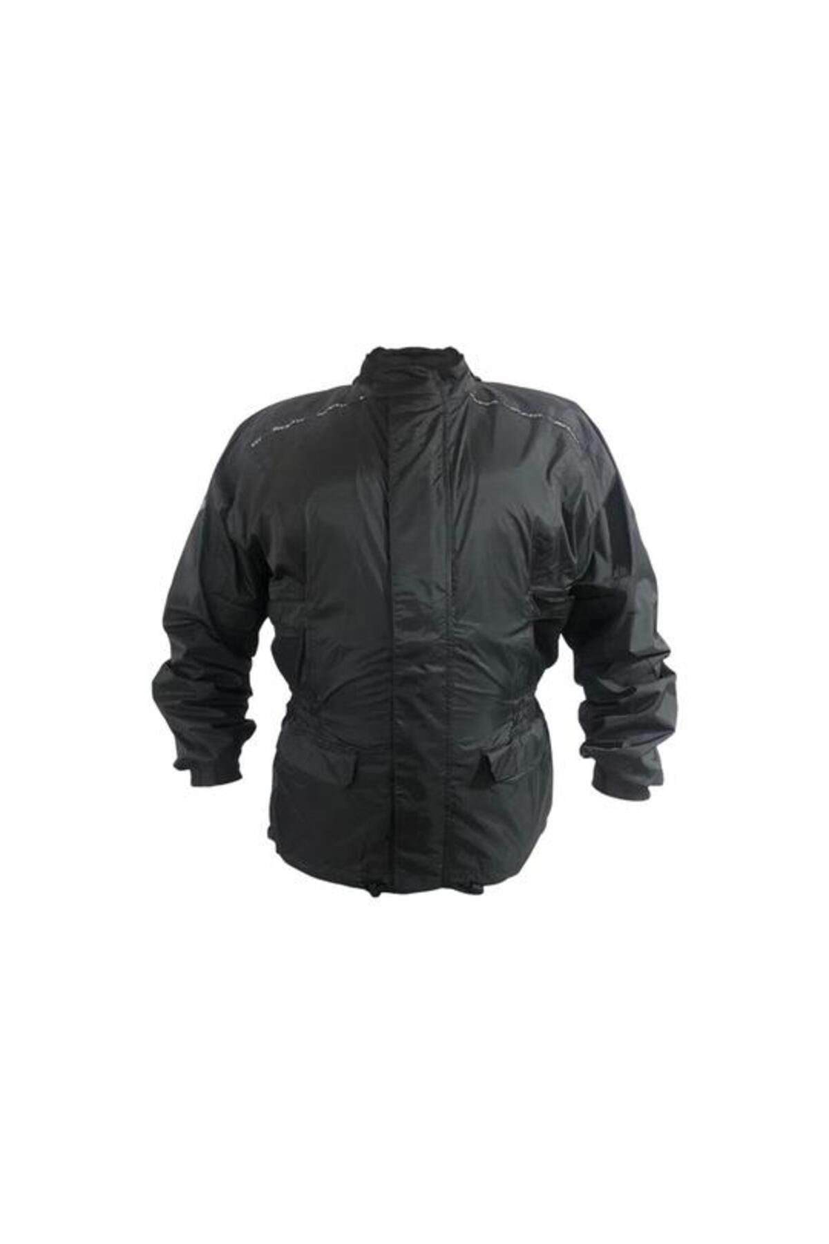 SARİSSA BİSİKLET Rev-it Monsoon Ayarlanabilir Bantlı Motosiklet PVC Yağmurluk Cepli Üst XXL Beden Siyah