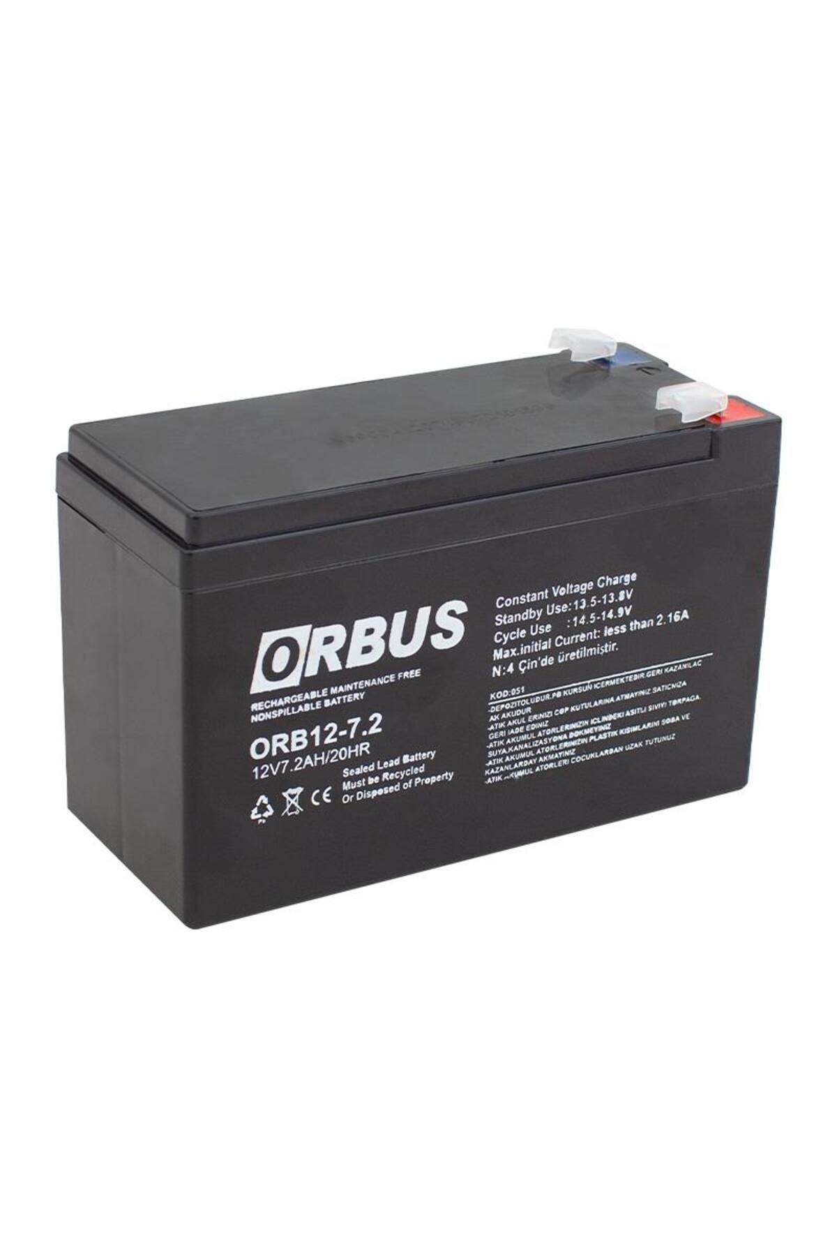 ORBUS Orb12-7.2 12 Volt - 7.2 Amper Upsler İçi̇n Akü (150 X 65 X 90 Mm)