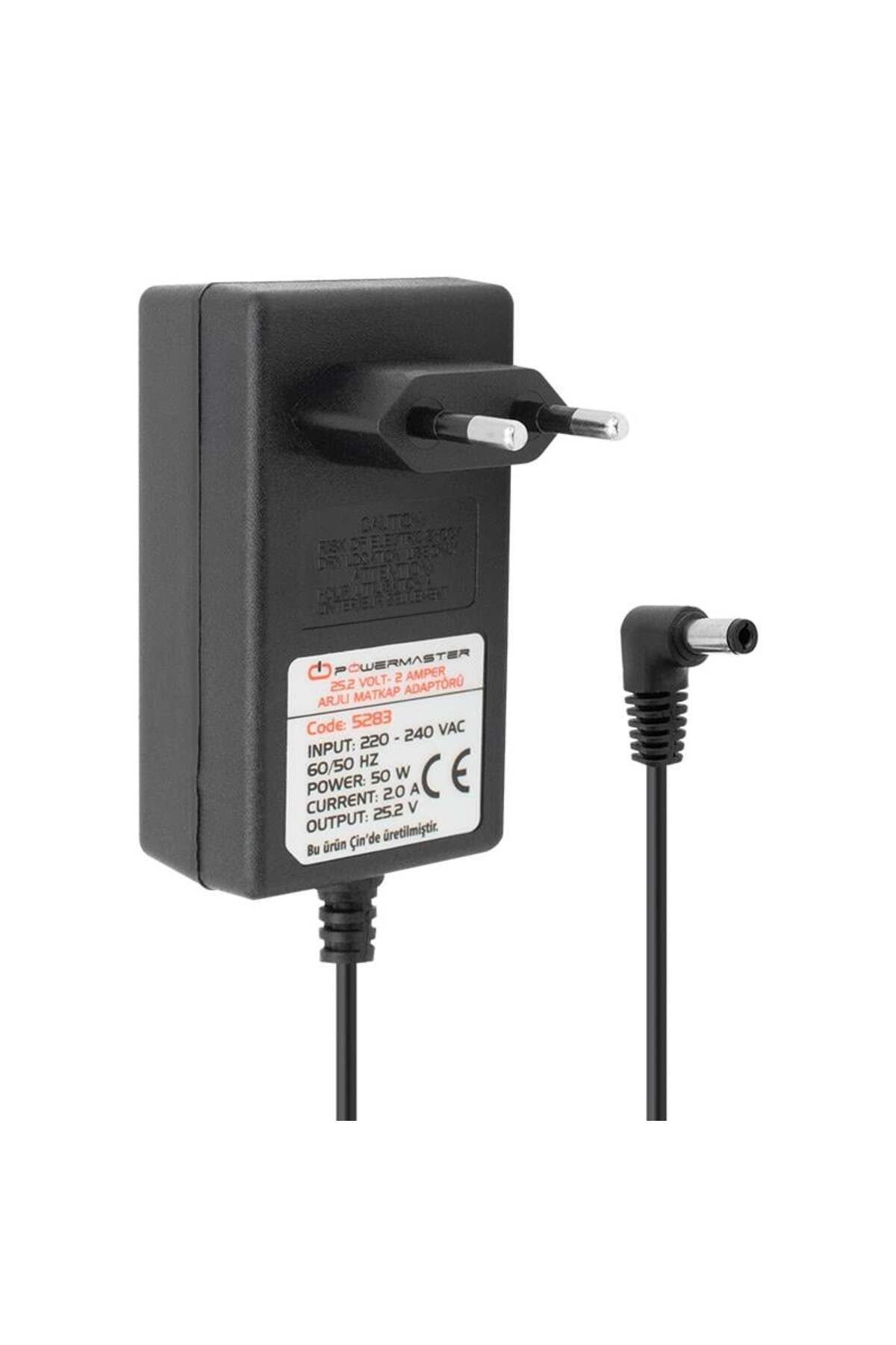 Powermaster PM-5283 25 VOLT - 2 AMPER - 50 WATT 5.5*2.5 MM L UÇLU ŞARJLI MATKAP ADAPTÖRÜ