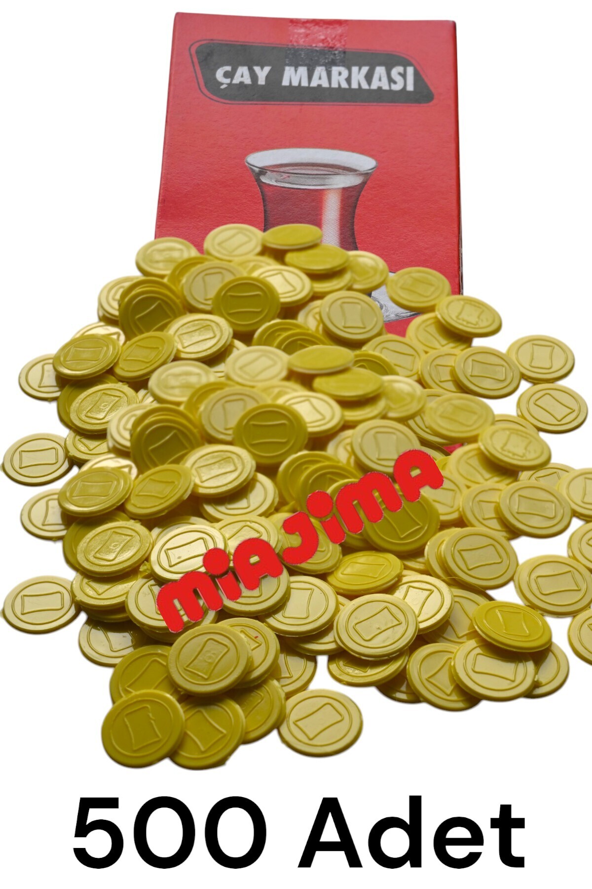 Miajima Yuvarlak Plastik Çay Markası Sarı Renk 500 Adet