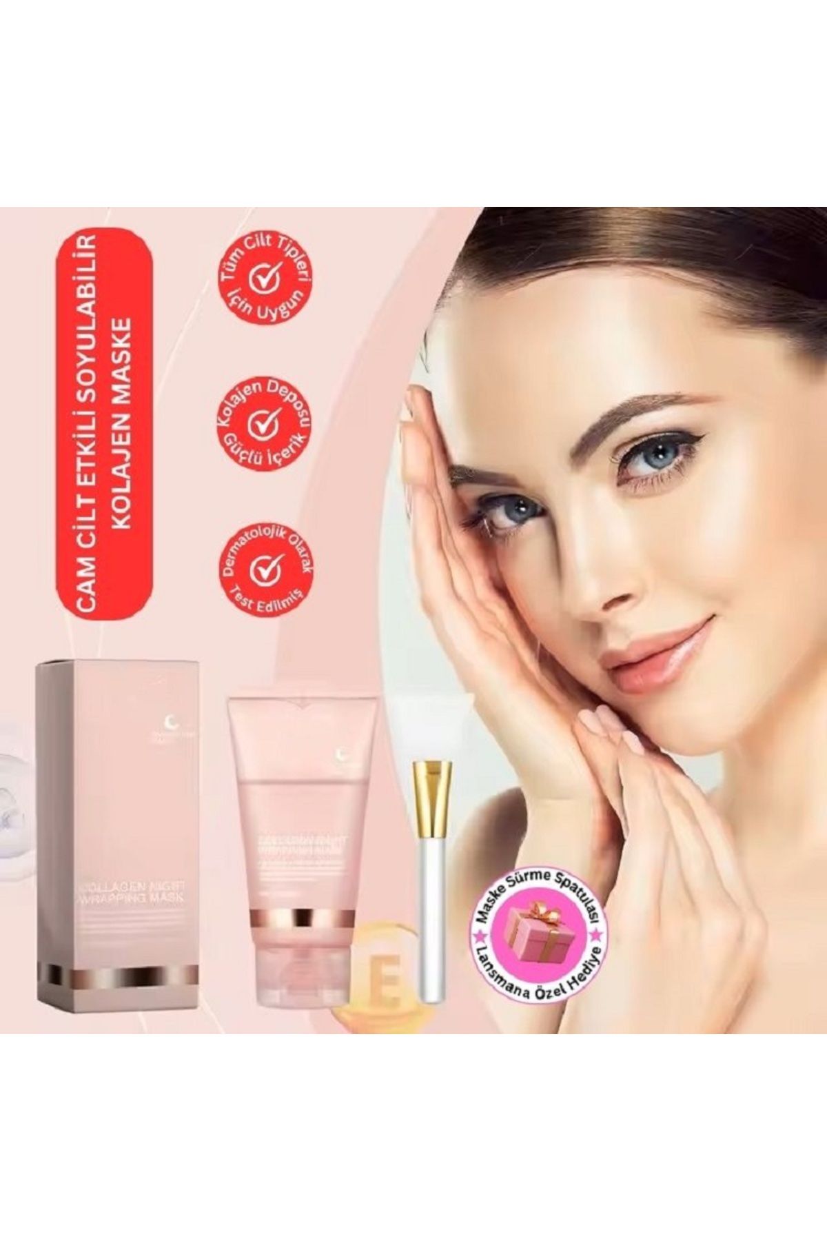 Gold Garden Collagen Night Soyulabilen Kore Yüz Maskesi Cam Cilt Yaşlanma Karşıtı Parlaklık Nemlendirme 75ml