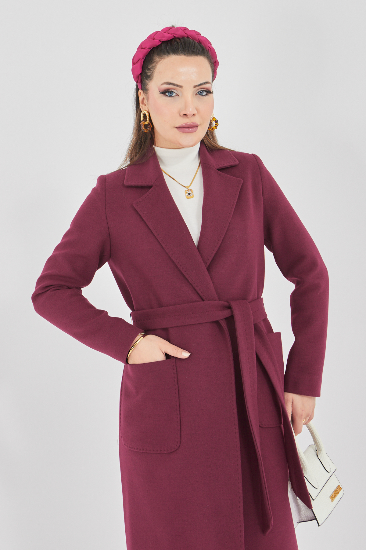 baydemir tekstil-Stamp Coat with Bag Pocket 3