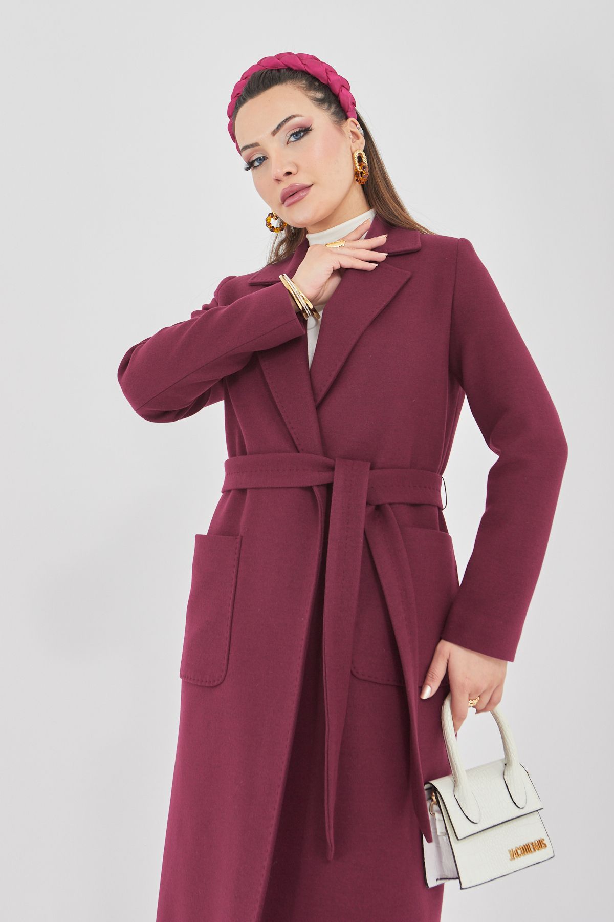 baydemir tekstil-Stamp Coat with Bag Pocket 7