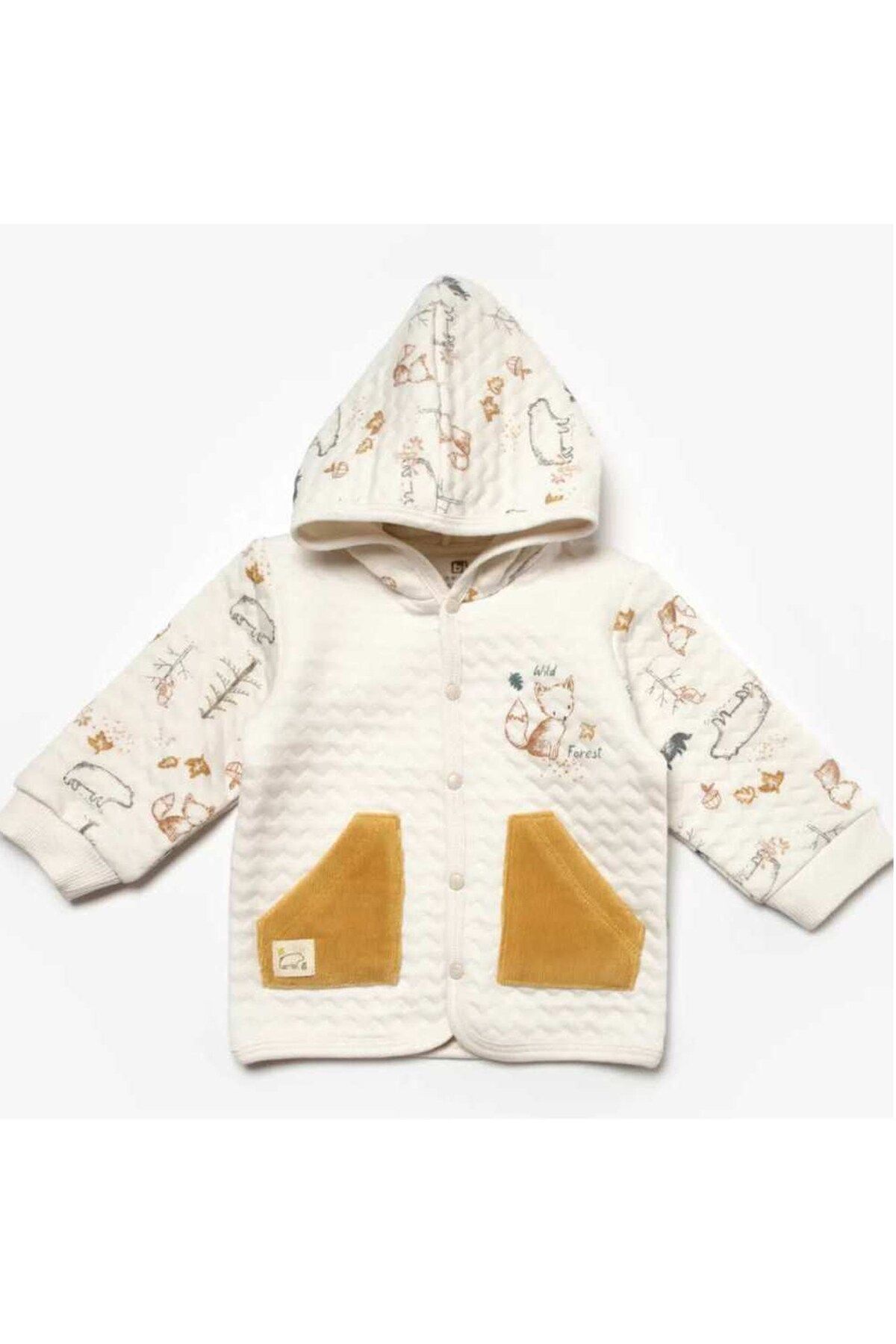 Bibaby Wild Forest Bebek Hırka 61512 Hardal Bej