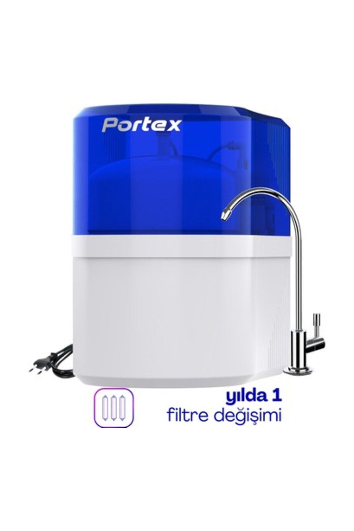 Portex Pompalı 15 Aşamalı Su Kaçak Sensörlü Nsf Onaylı Çelik Su Tanklı Su Arıtma Cihazı