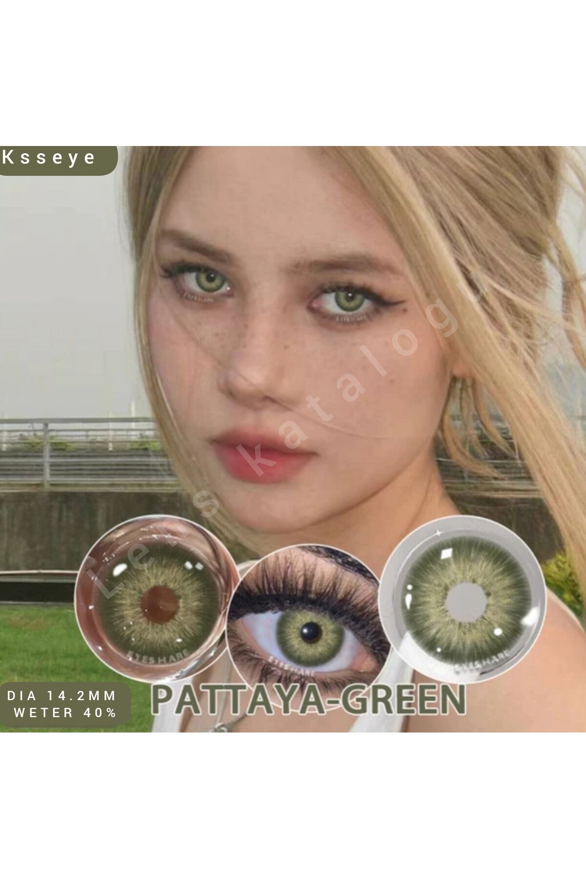 Eyeshop PATTAYA GREEN LENS NUMARASIZ HARELİ DOĞAL GÖRÜNÜMLÜ KULANIM SURESİ 12 AY