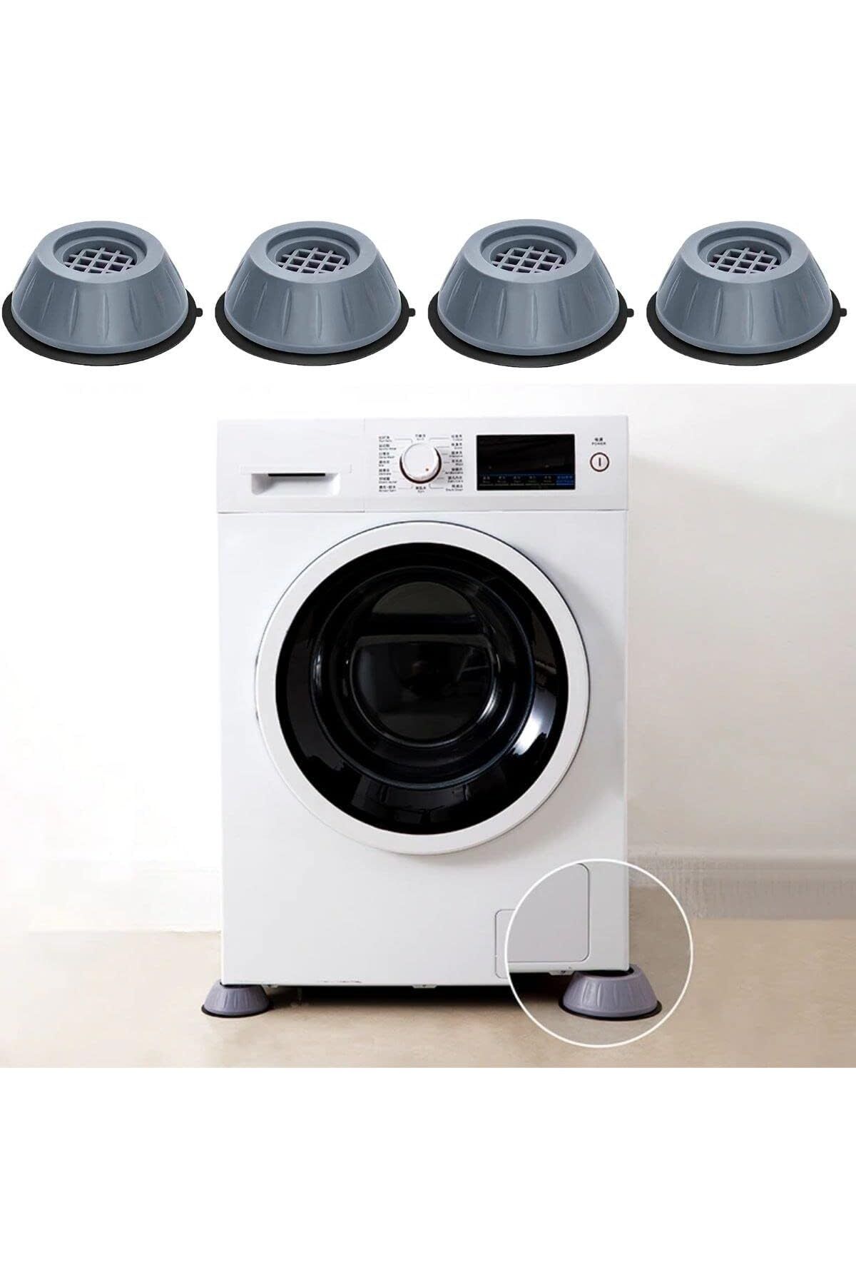 yenibagshop Çamaşır Makinesi Sarsıntı Titreşim Ses Önleyici Kaydırmaz Ayak 4lü Set