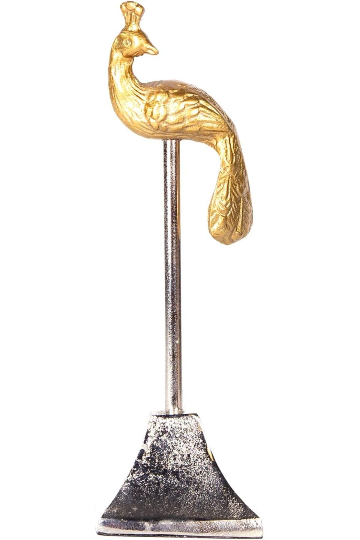 STOREMAX lbstorex Metal Biblo Tavuskuşu Gold-Gümüş 7,5x7x22 Cm. Newdsng 1116818