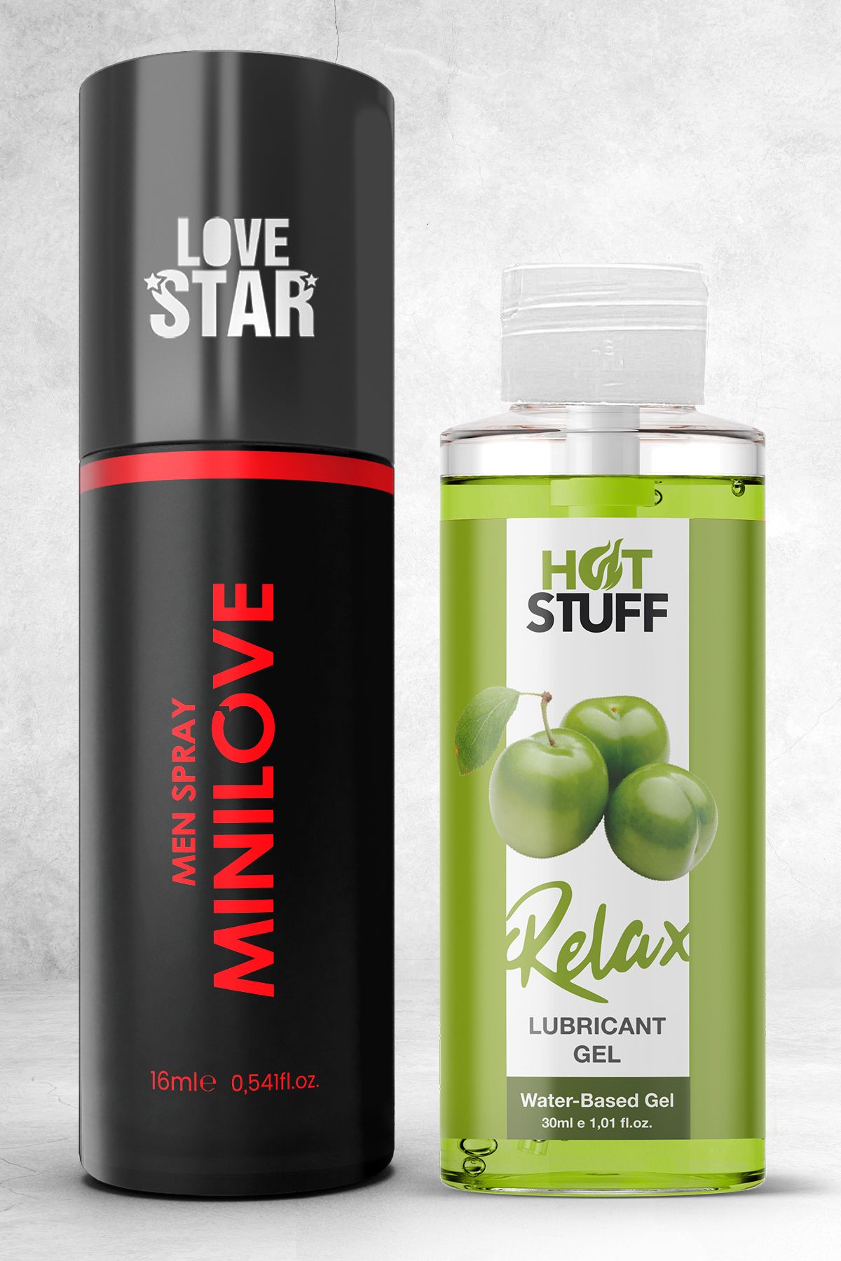 Love Star 15ml Geciktirmeye Yardımcı Sprey ve 30ml Erikli Kayganlaştırıcı Jel