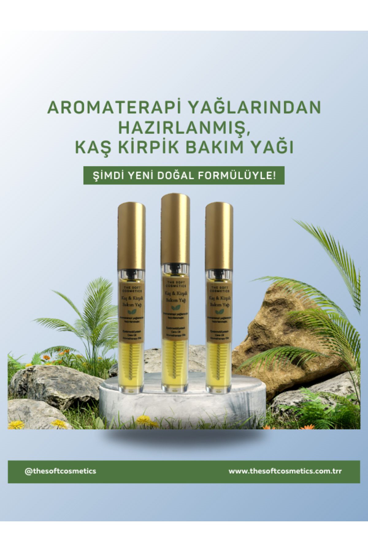 THESOFTCOSMETICS Aromaterapi Yağlarından Hazırlanmış Kaş Kirpik Bakım Yağı 8 ml