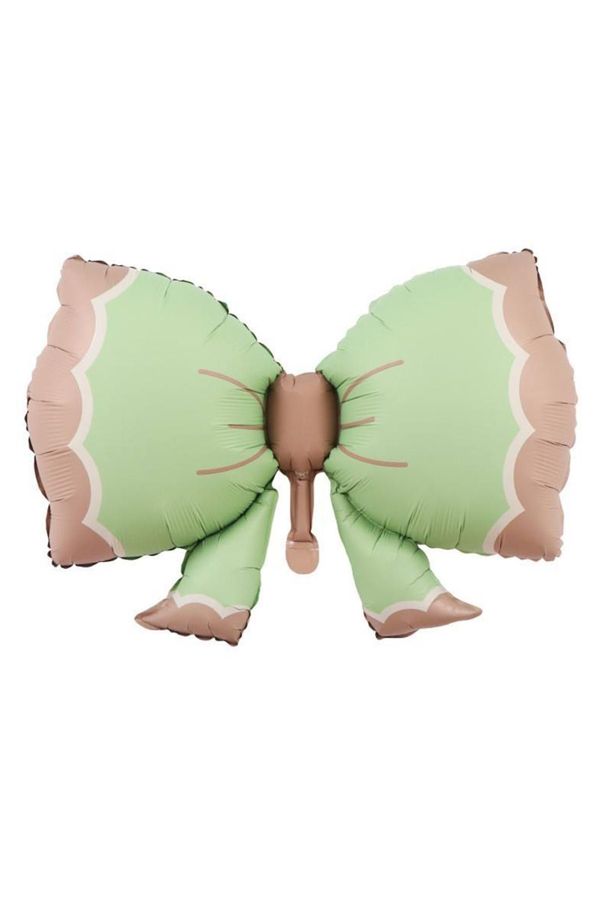 Azebu Retro Fiyonk Pastel Folyo Balon Büyük Boy Yeşil 91-60 Cm