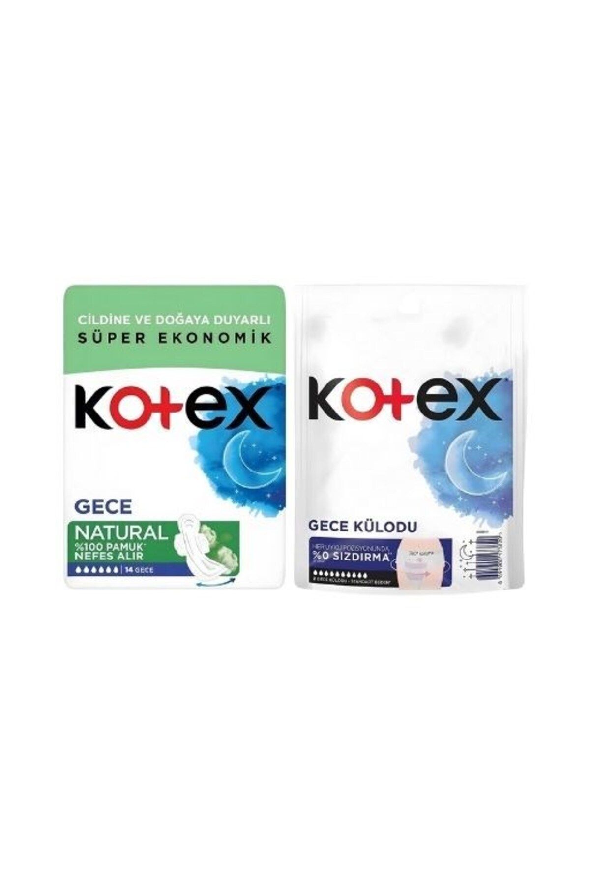 Kotex Gece Külodu 2'li & Natural Gece Pedi 14'lü