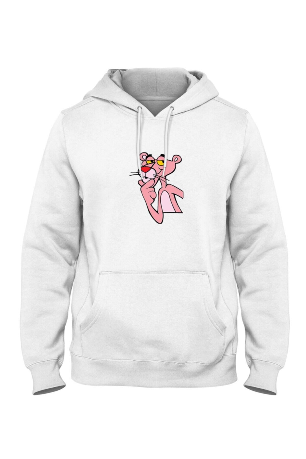 Pisa Art Pembe Panter Kapşonlu Sweatshirt Bll3379
