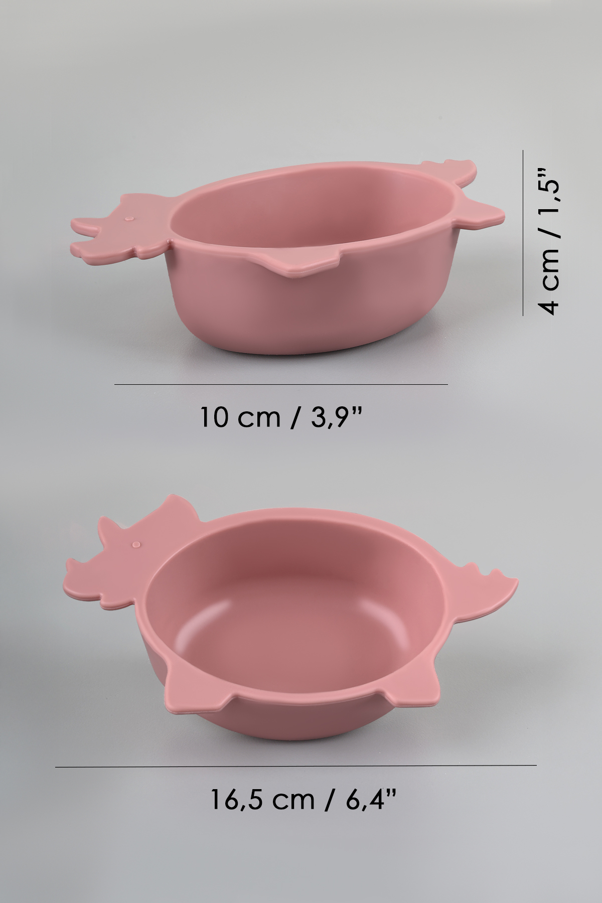 Meleni Baby 3'lü Hayvan Figürlü Silikon Bebek Mama Kasesi Seti - Şekilli Bebek Beslenme Kasesi Pembe fotoğrafı 7 (önizleme)