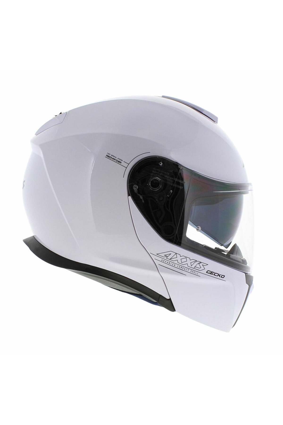 Axxis Gecko Solid A0 Gloss Pearl White Güneş Vizörlü Çene Açılır