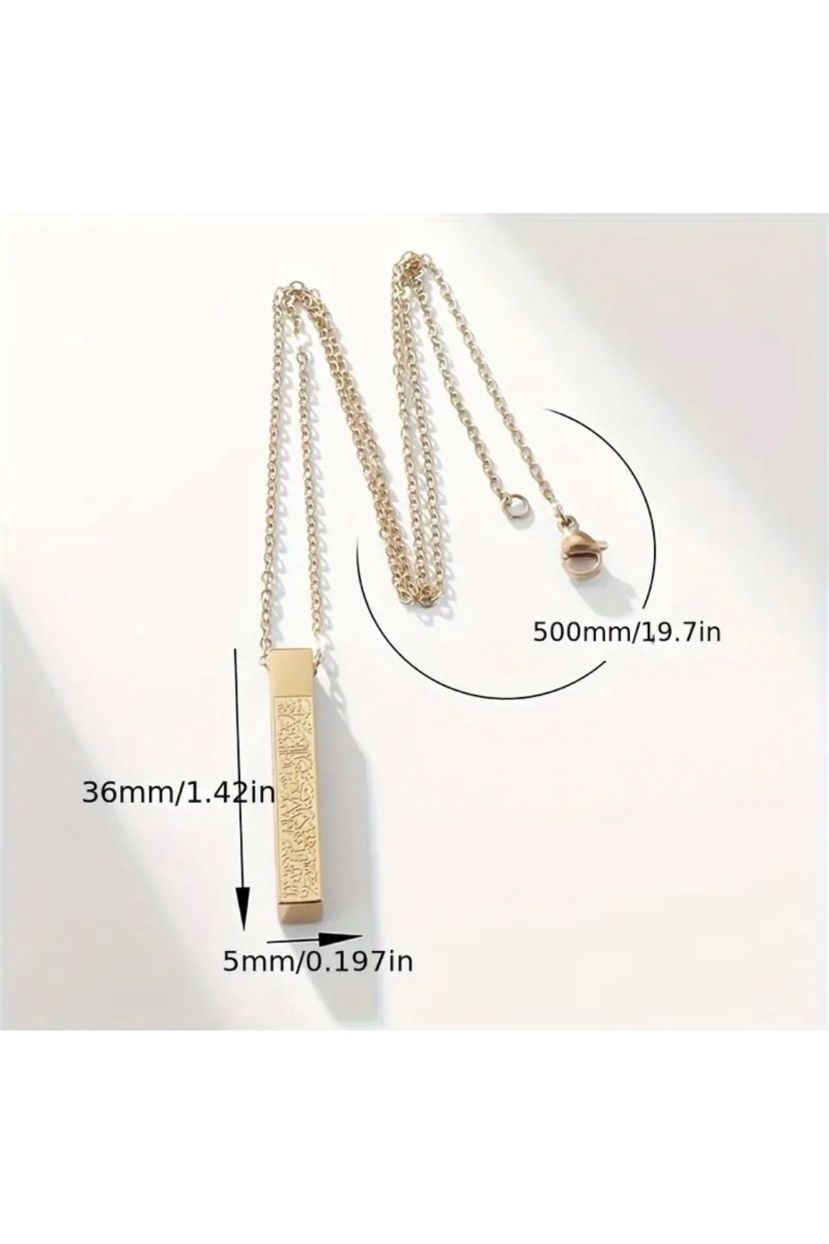 PİRAMİGO-1Pcs, Stainless Steel Verse Hand-Kursis Cube Necklace 2