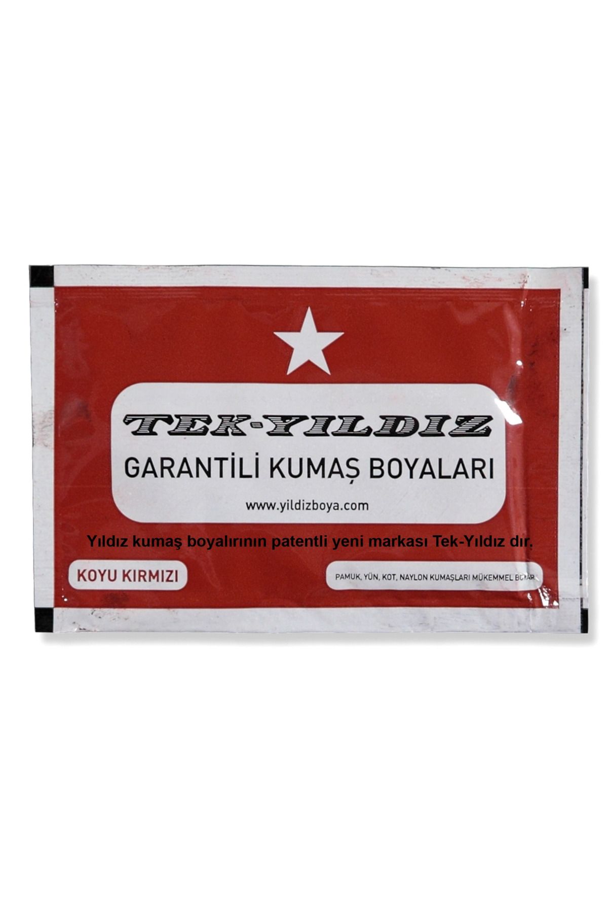 TekYıldız 09 - Kumaş Boyası Koyu Kırmızı 11 Gr