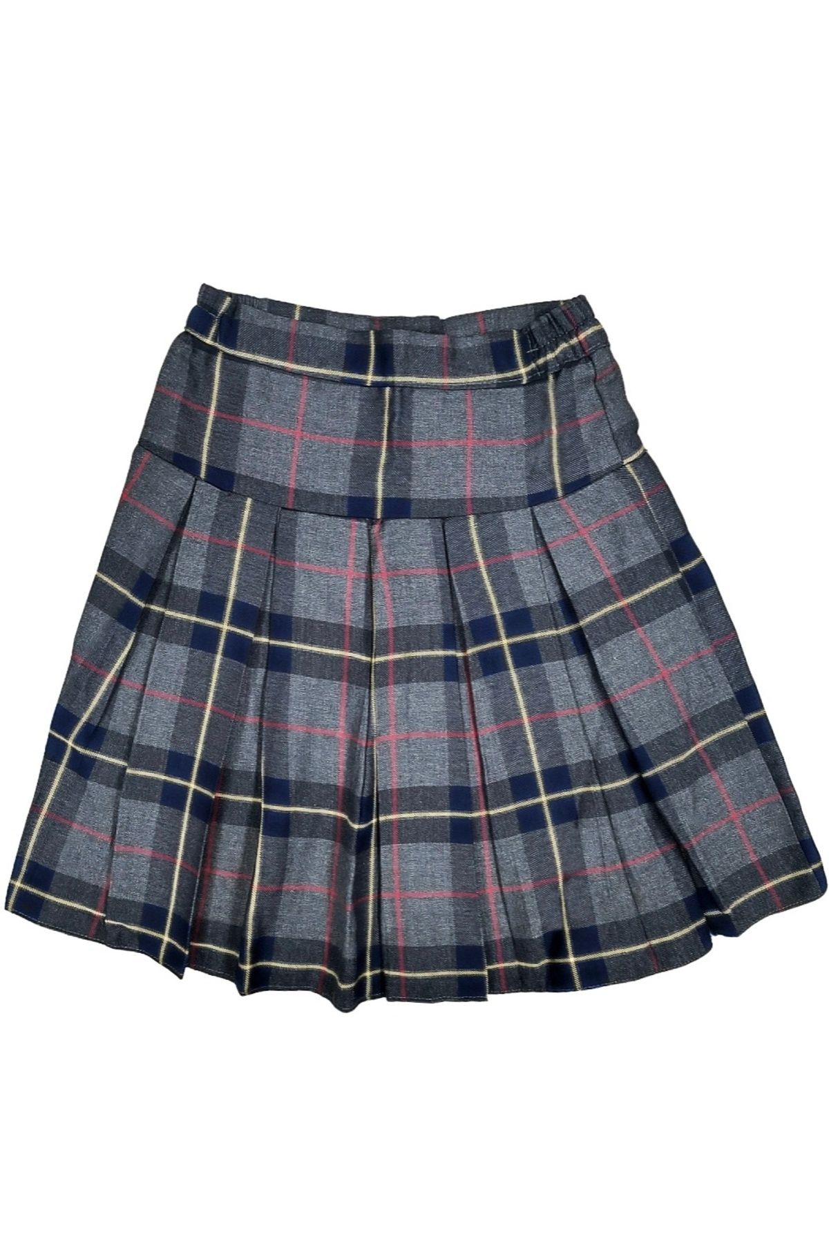 Önder-Girl's Pleated Plaid Fabric Skirt 1