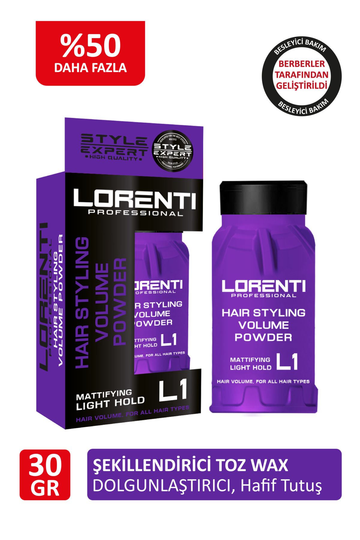 LORENTİ L1 Pudra - Toz Wax Saç Şekillendirici Anında Dolgunlaştırıcı 30 gr - Hafif Tutuş