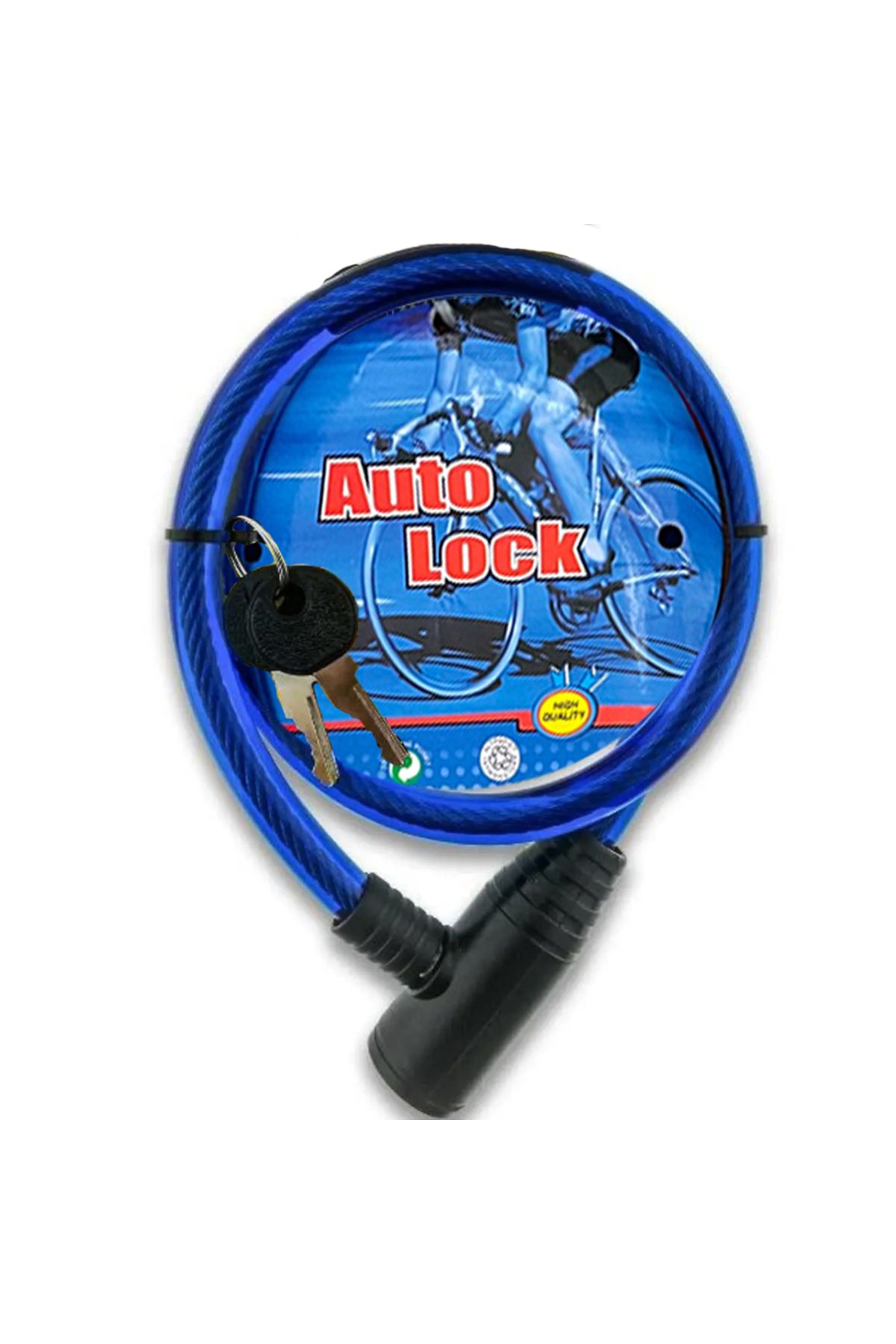 AUTOLOCK Çelik Halatlı Bisiklet-Scooter-Bebek Arabası Kilidi - (Yedek Anahtarlı) 12x80 4 RENK