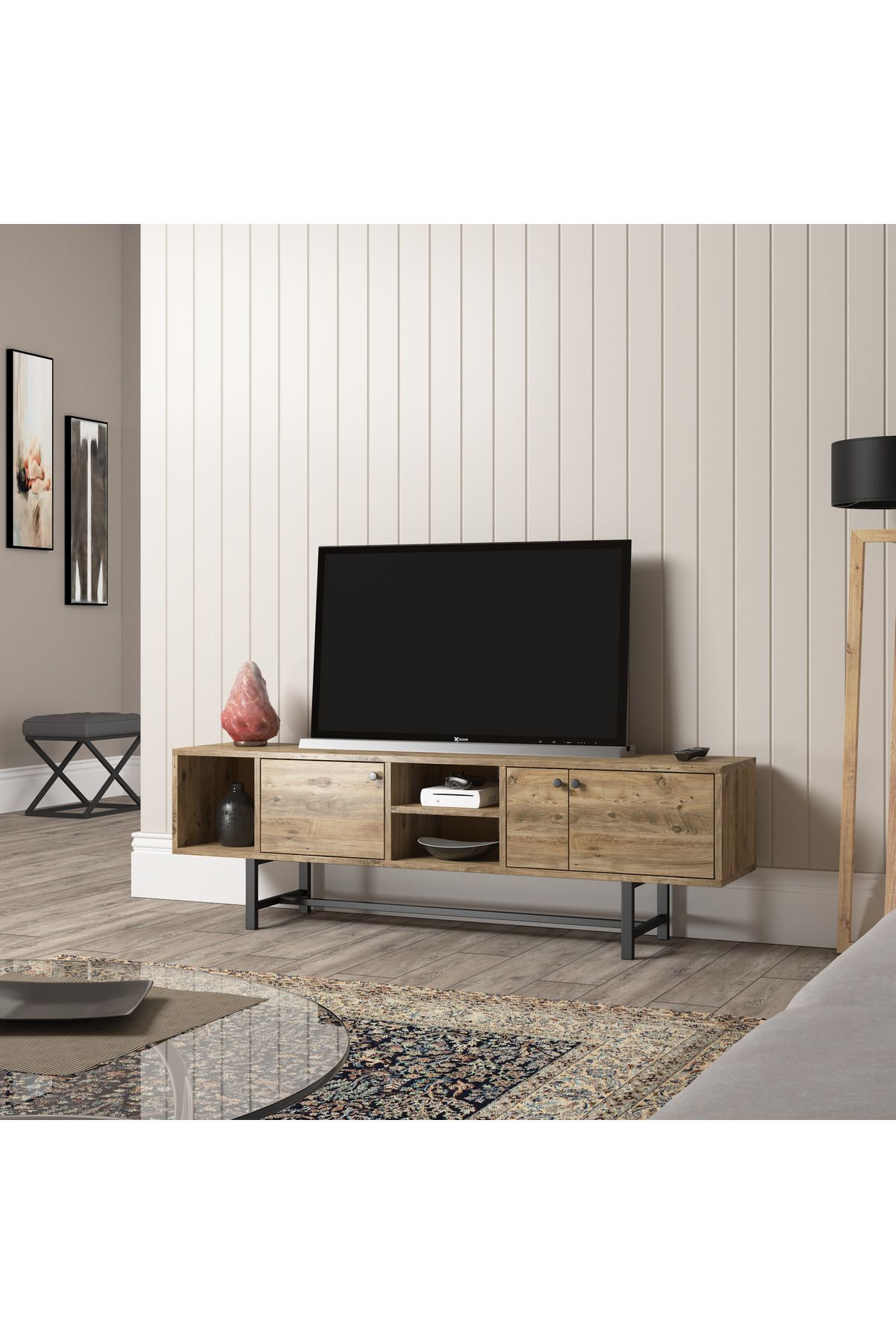 Home Art Design Vigo Metal Ayaklı Tv Sepası - Çırağan