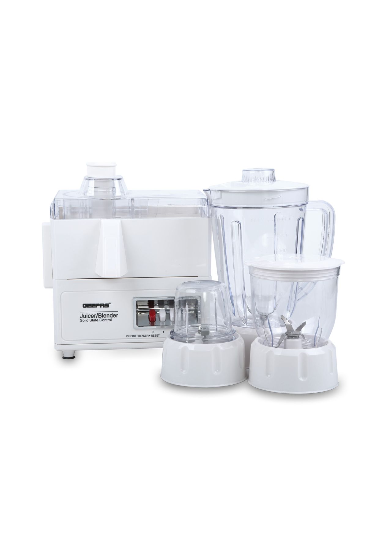 Geepas-4-in-1 Food Processor & Juicer - 1.6L Jar, 2-Speed Pulse Function for Ice Crusher | 600W 4