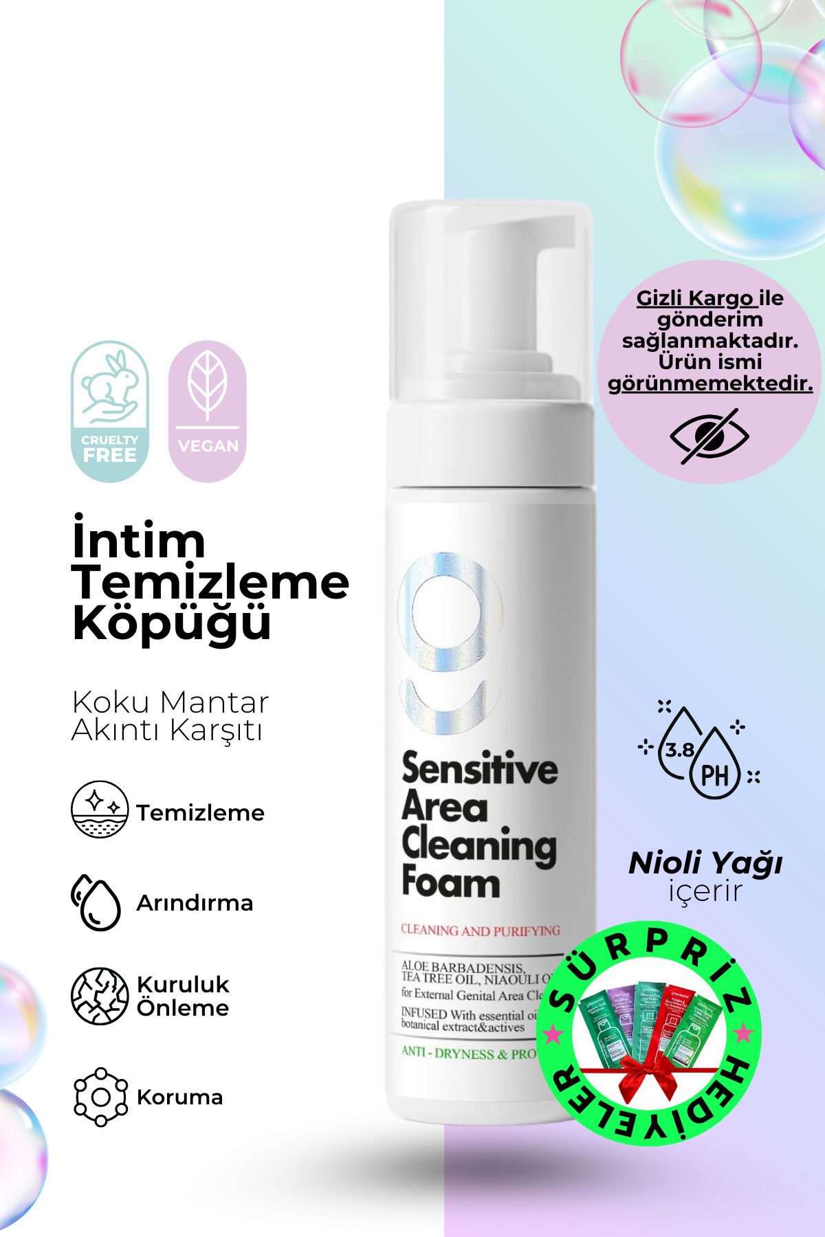 Green Label Genital Bölge Koku Intim Temizleme Köpüğü 200 ml Intim Yıkama Jeli