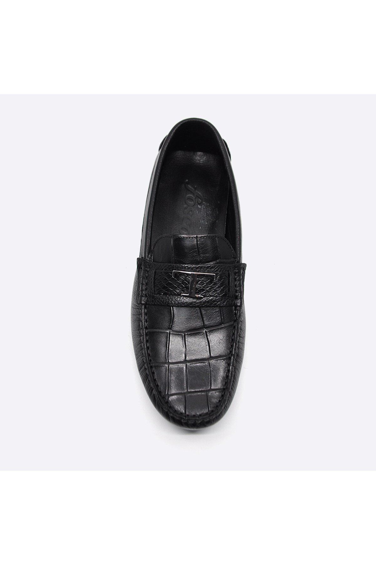 Fosco-Summer Loafer Men's Shoes Black Anaconda 9847 5
