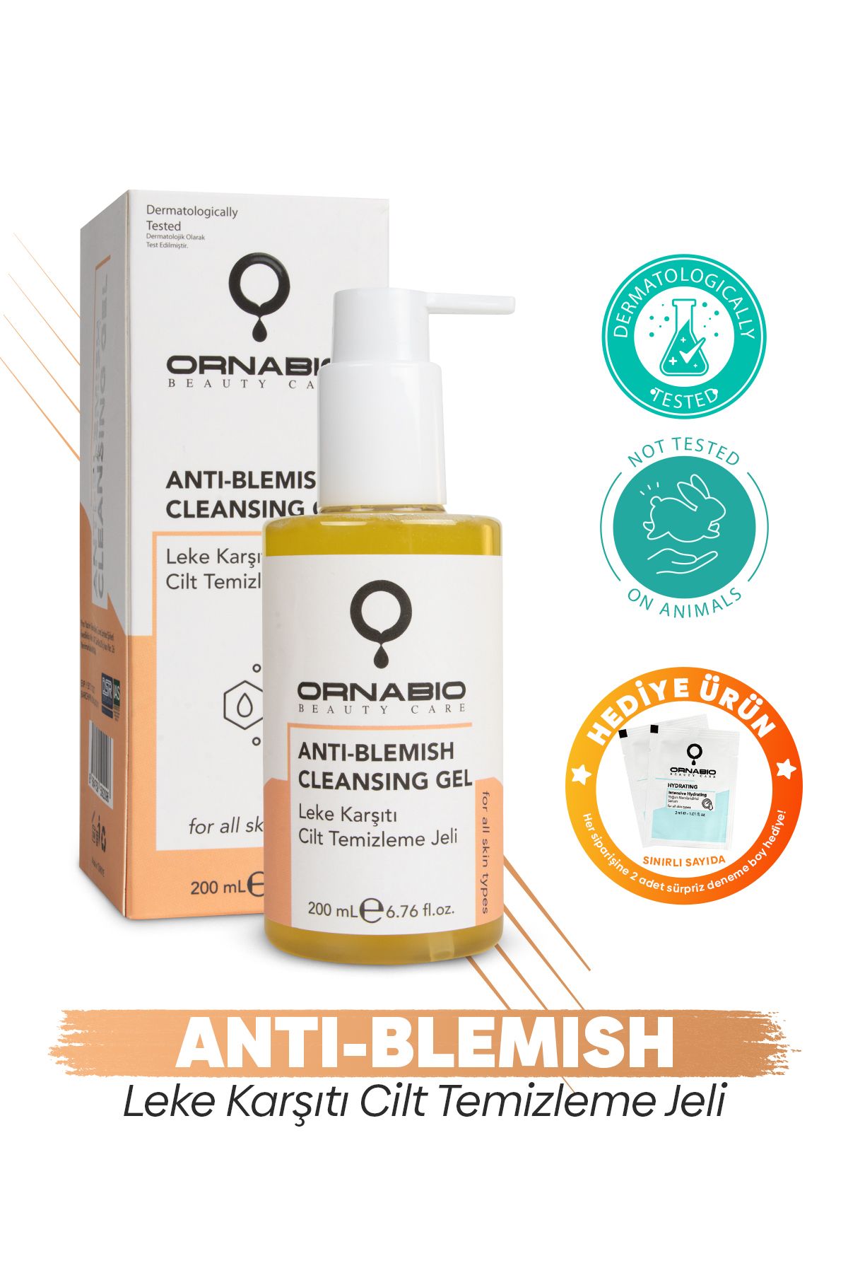 ornabio organik natural biyolojik ANTI-BLEMISH CLEANSING GEL Leke Karşıtı Cilt Temizleme Jeli