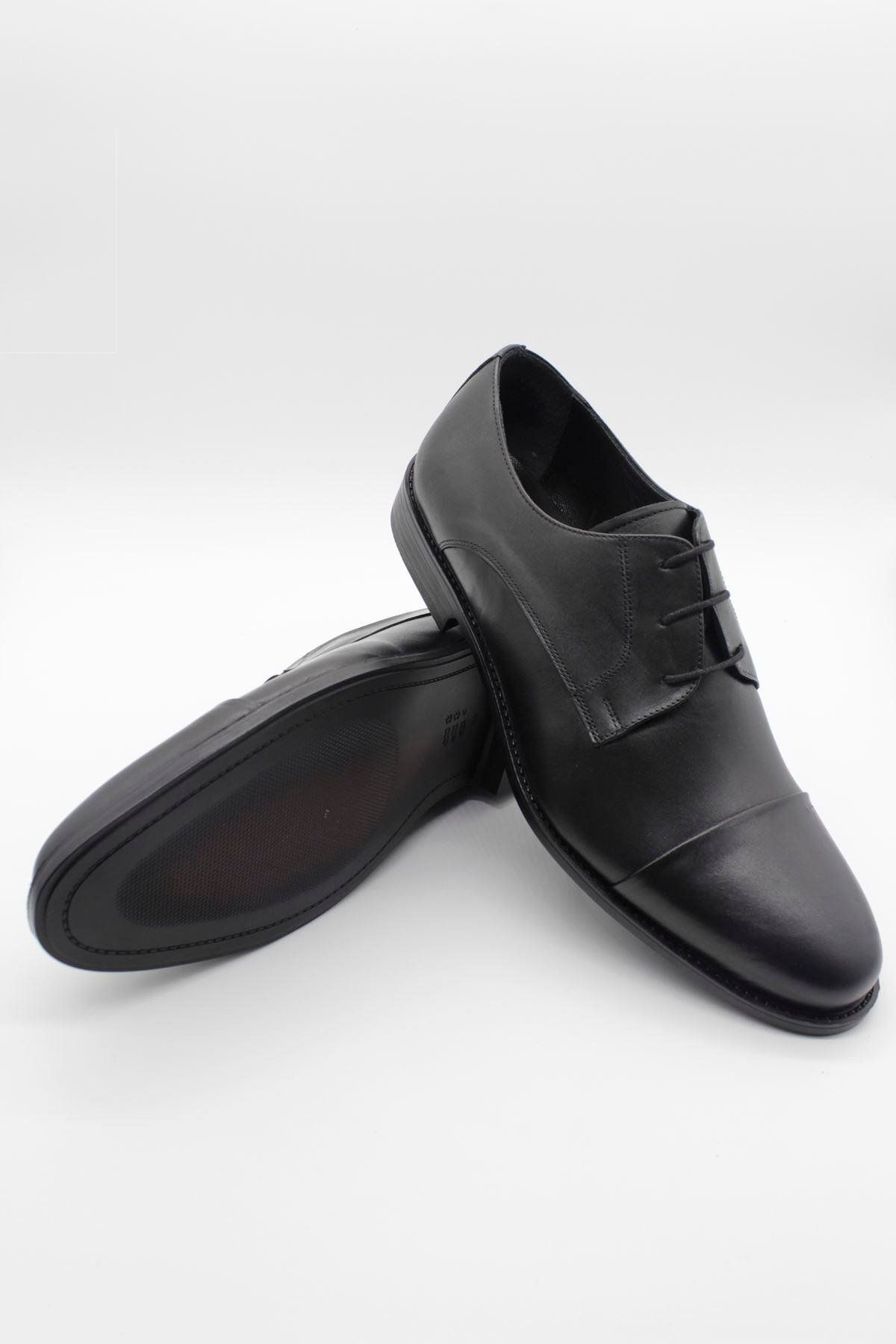 İmza-Black 100% Leather Analin Laced Classic Shoes 1033245175 _001 2