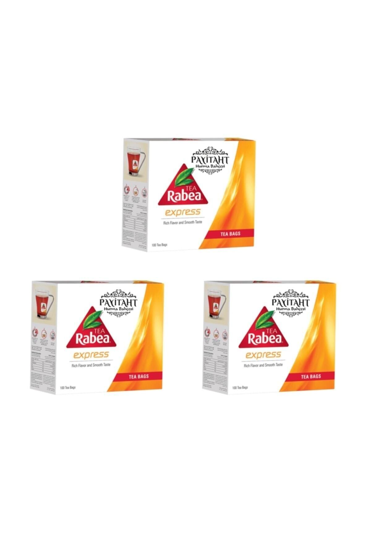 Rabea Tea - Express Yumuşak Içimli Zengin Aromalı Siyah Çay 100 Poşet 3x Paket