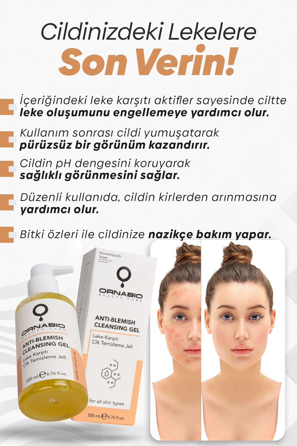 ژل پاک کننده ضد لک ژل پاک کننده پوست ضد لک ornabio organik natural biyolojik