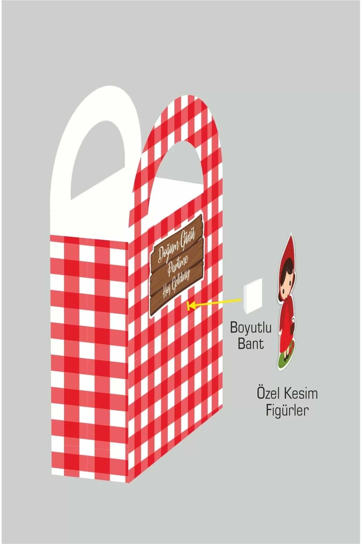 neşeli günlerim Kırmızı Başlıklı Kız Temalı Mini Çanta 12x7 Cm 8'li Paket fotoğrafı 2 (önizleme)
