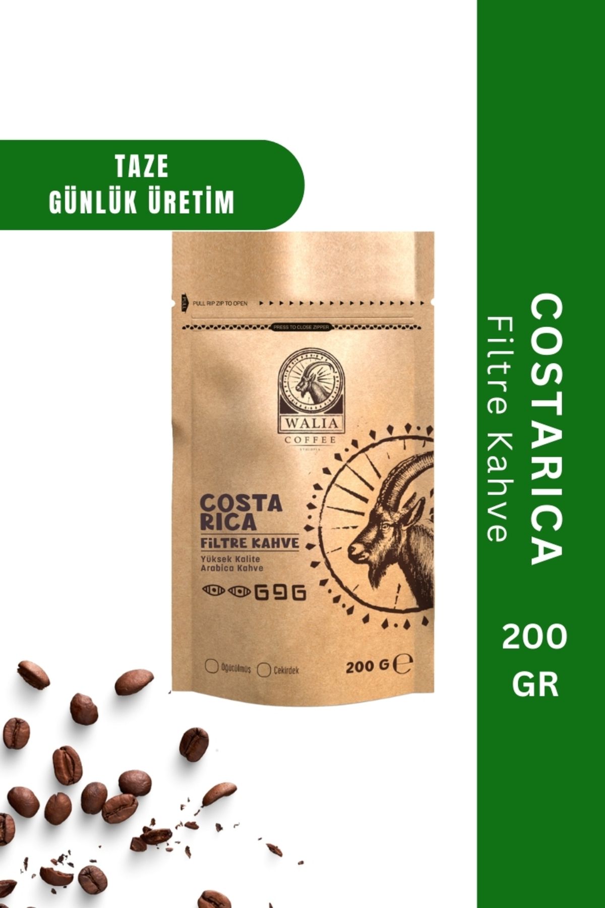 WALIA COFFEE ETHIOPIA COSTA RİCA FİLTRE KAHVE 200 G