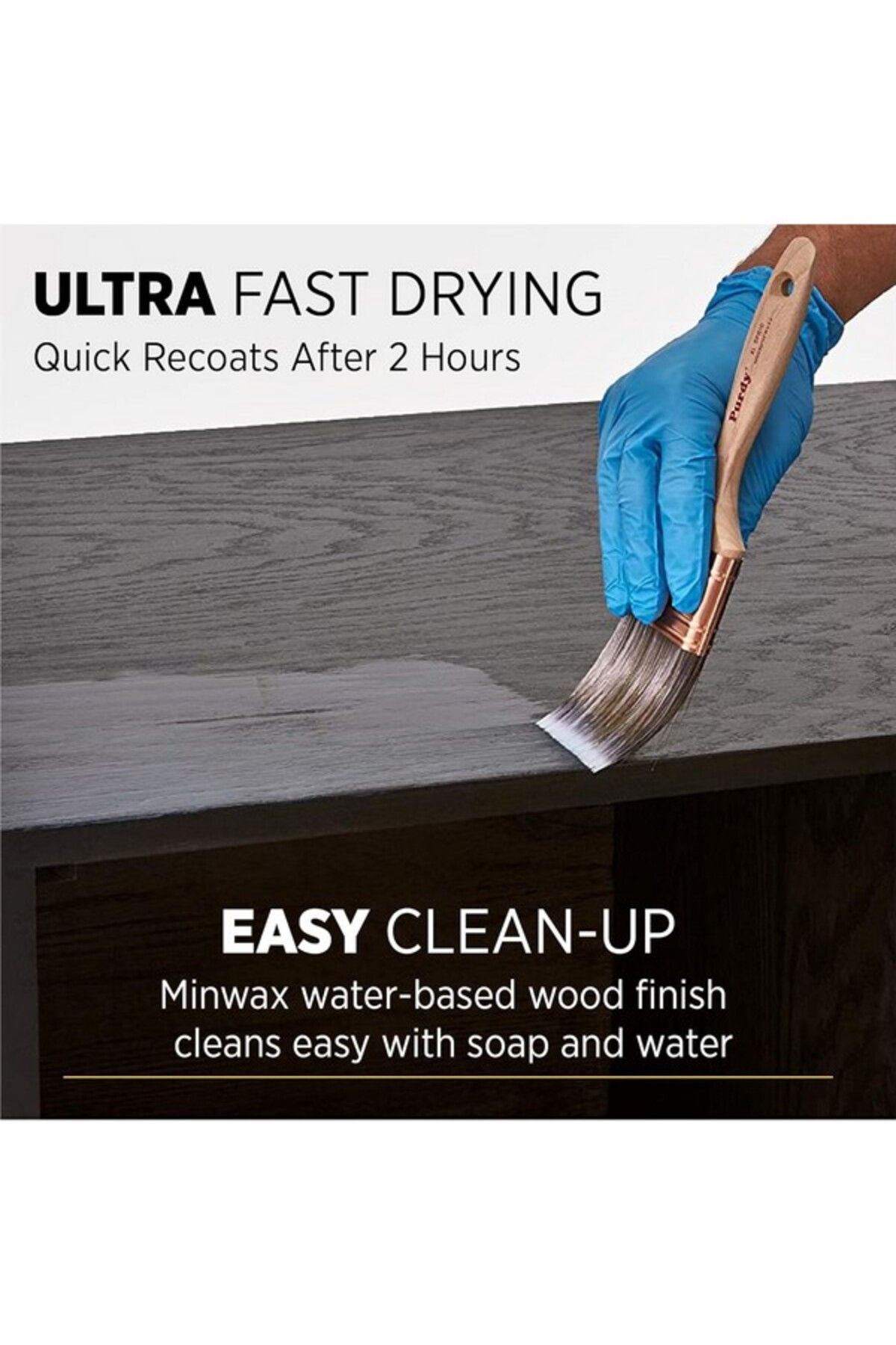 Minwax-Polycrylic Ultra Fast Drying Protective Finish 1qt 2