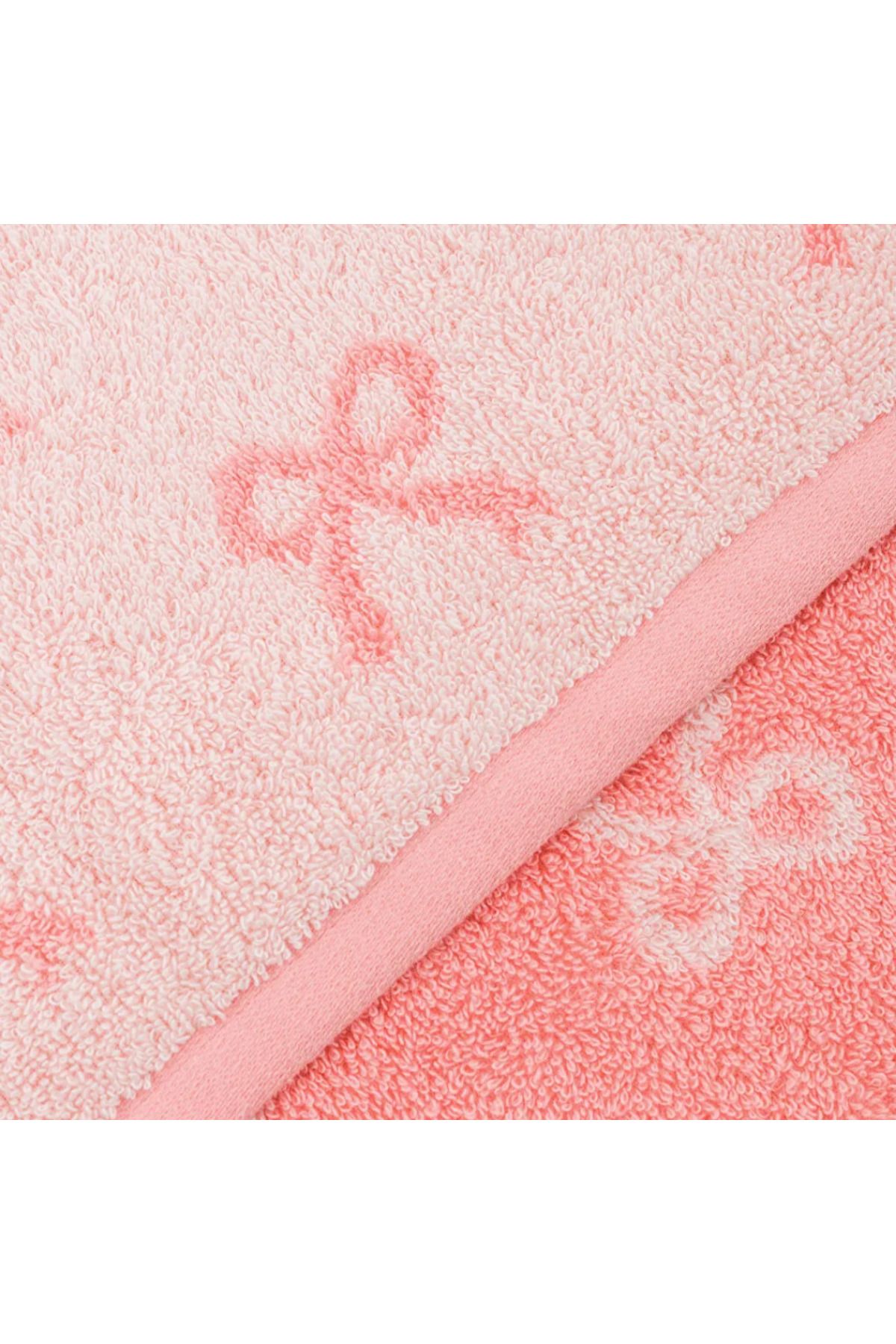 LC Waikiki-Lcw Home Pink Bow Patterned Face Towel 50X80 cm 3