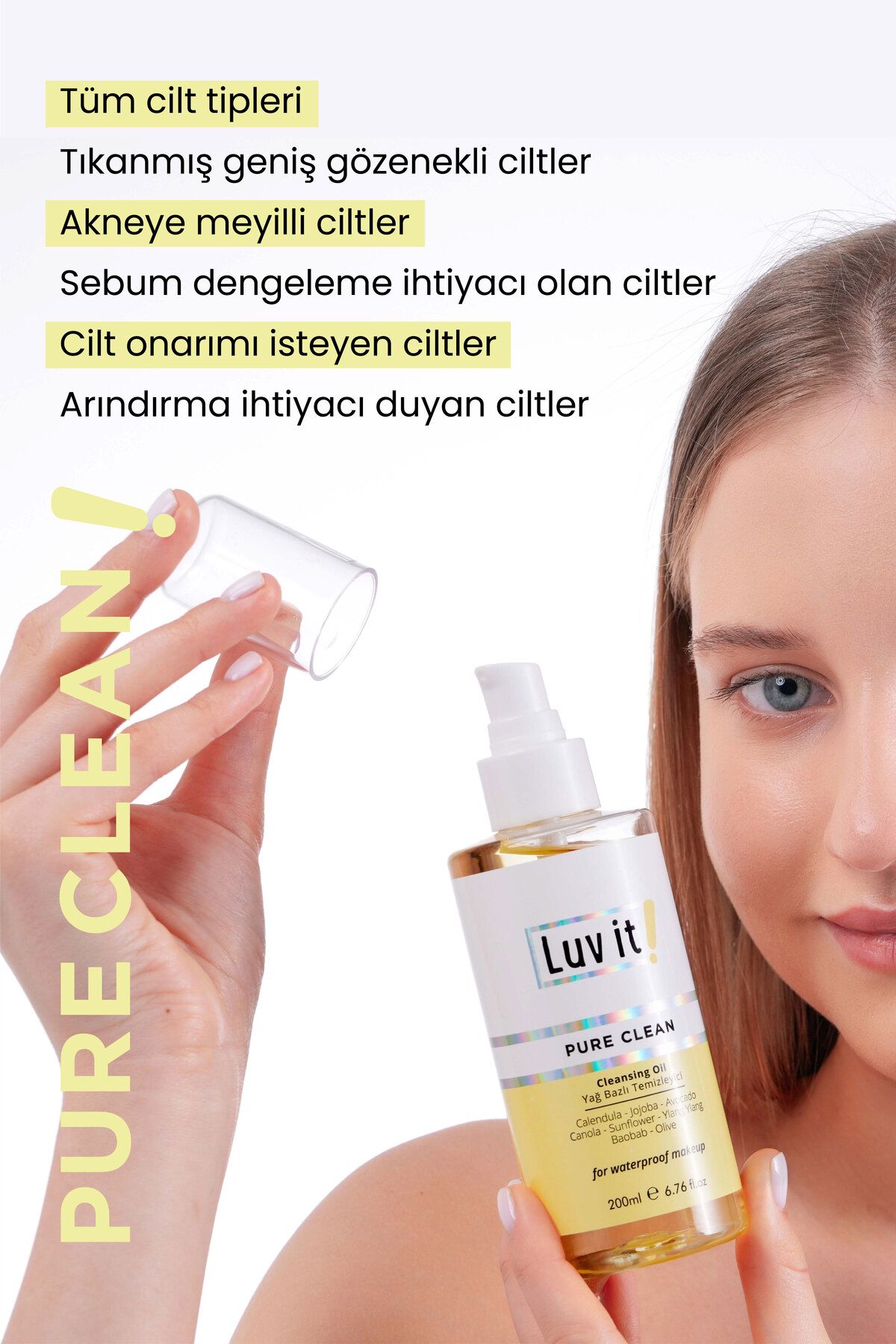 پاک کننده آرایش بر پایه روغن گیاهی 200 میل Luv it!