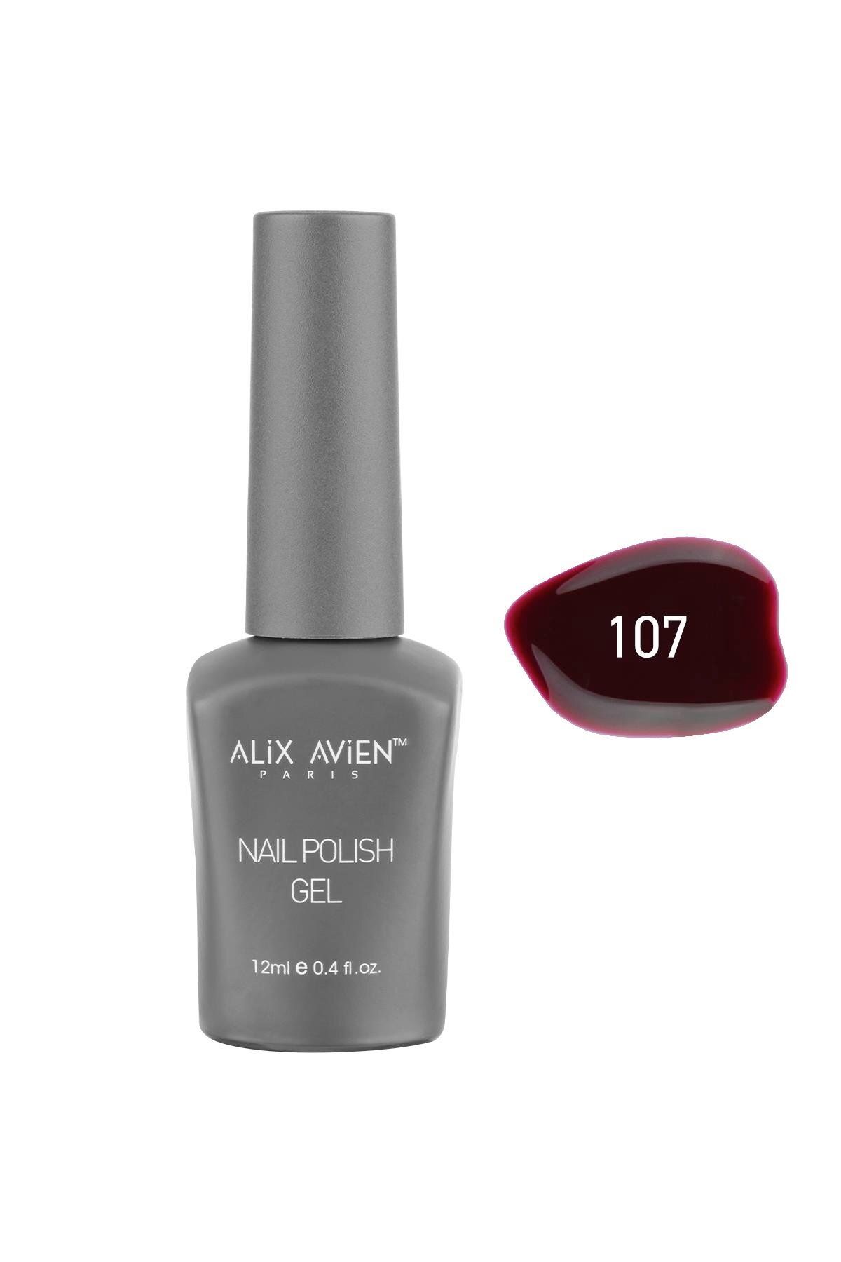 لاک ژل ماندگار ناخن دائمی قهوه ای 107 12 میل UV Alix Avien