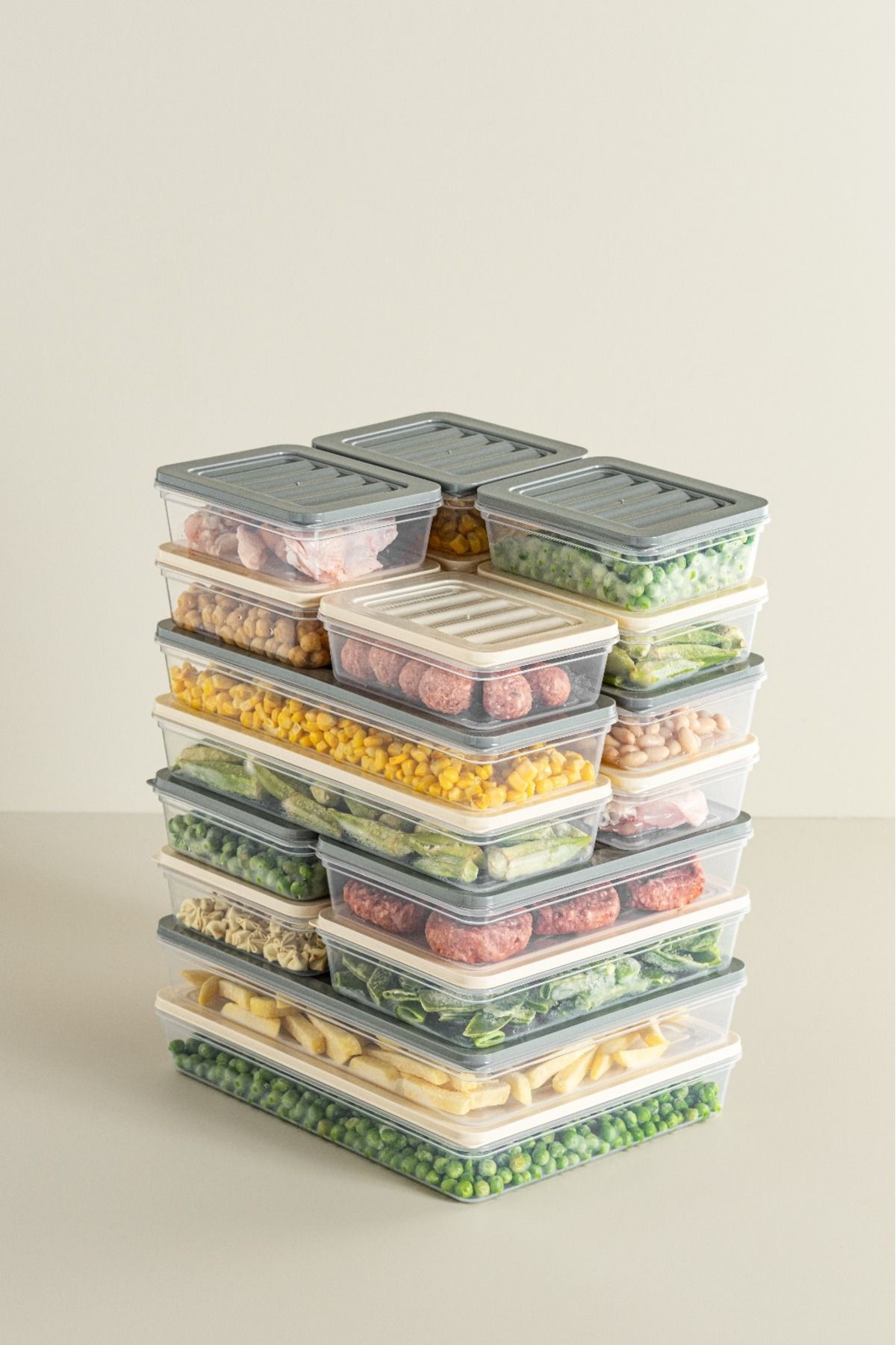 Palica-Set of 24 Microwave and Freeze Compatible Storage Containers,2X2400Ml 4X1200Ml 6X1170Ml 12X600Ml 2