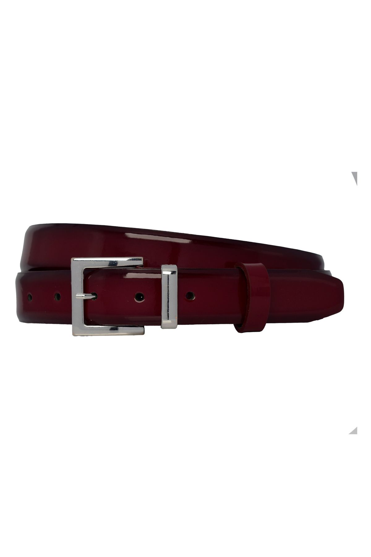 GoDeri-100% Genuine Leather, 3 cm Claret Red Patent Leather Classic Women's Belt, Business, Business Women, Fabric, Suit Belt-R48 4