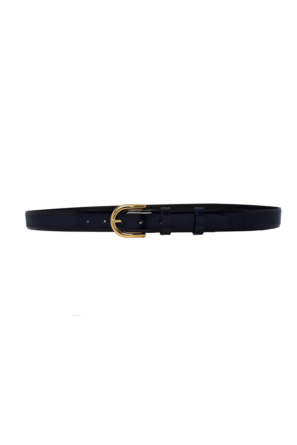 GoDeri-100% Genuine Leather, 3 cm Navy Blue Patent Leather Classic Women's Belt, Business, Fabric, Suit Belt-R22 5